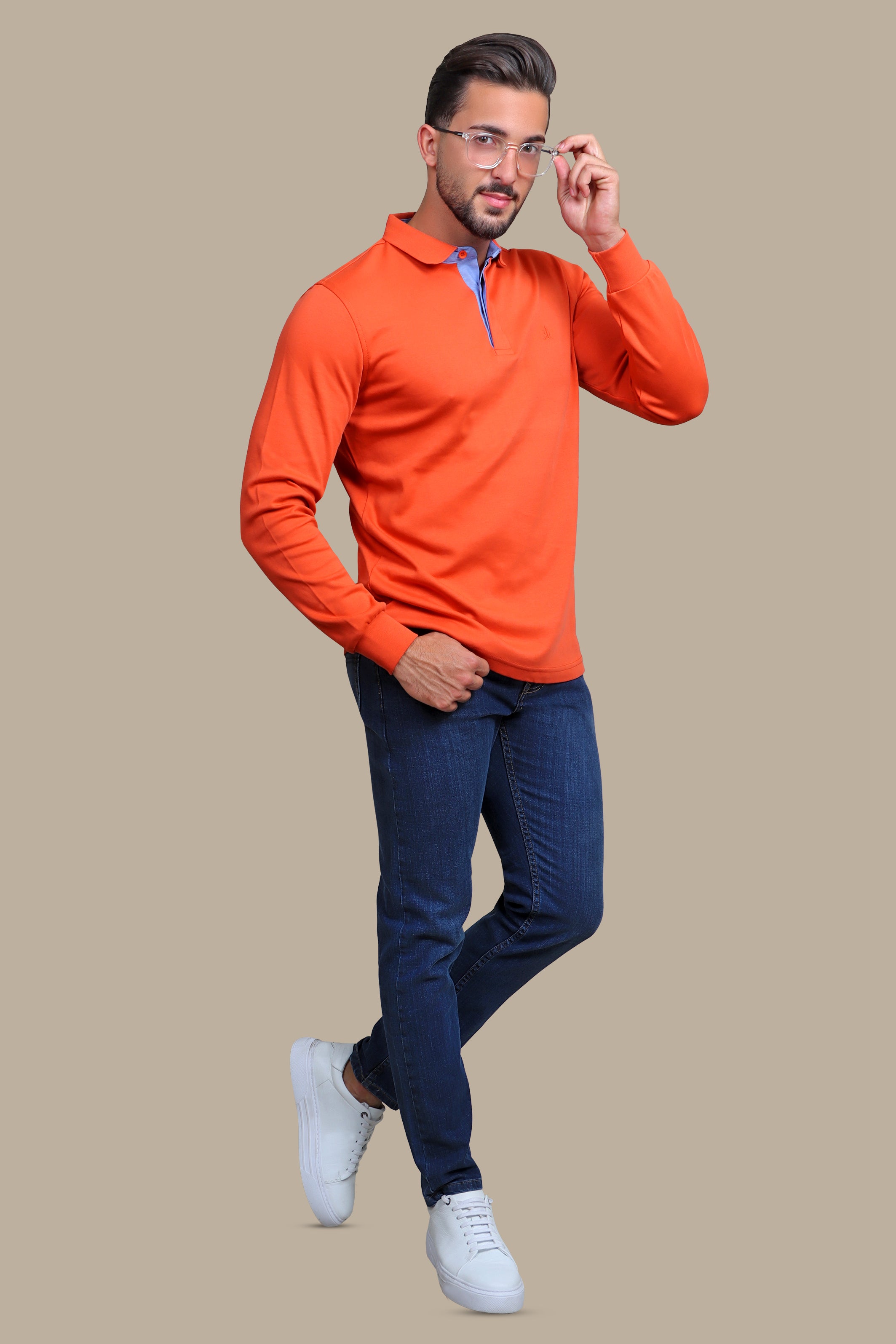 Orange Plain Polo