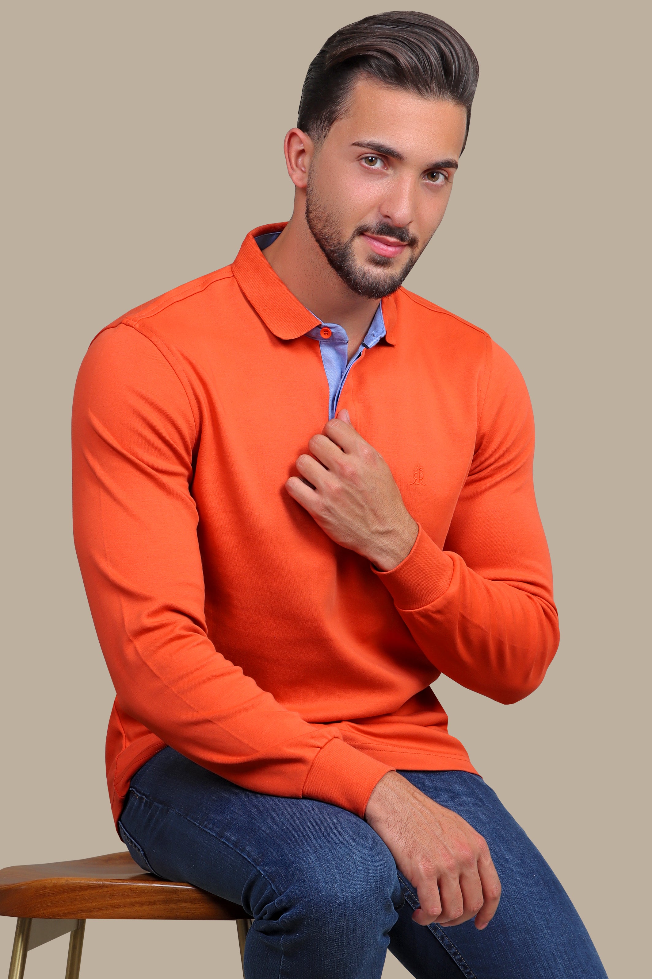 Orange Plain Polo