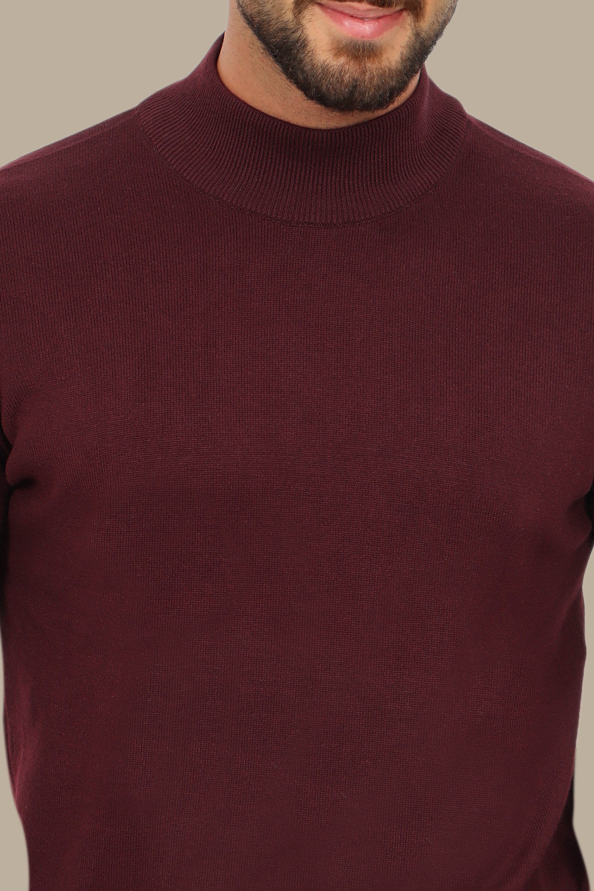 Sweater High Neck Basic | Burgundy