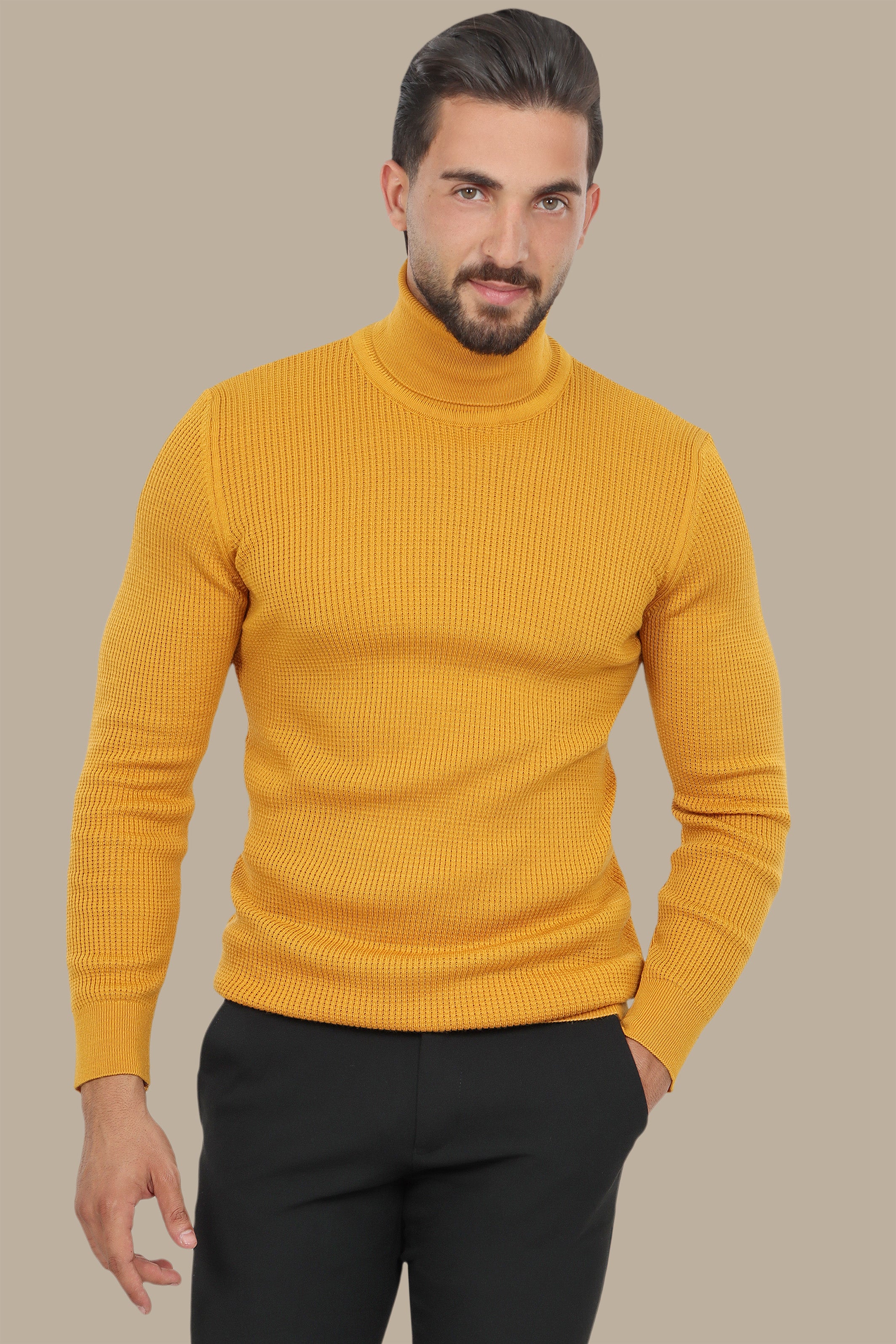 Mustard Turtle Neck Structured Sweater: A Cozy Must-Have