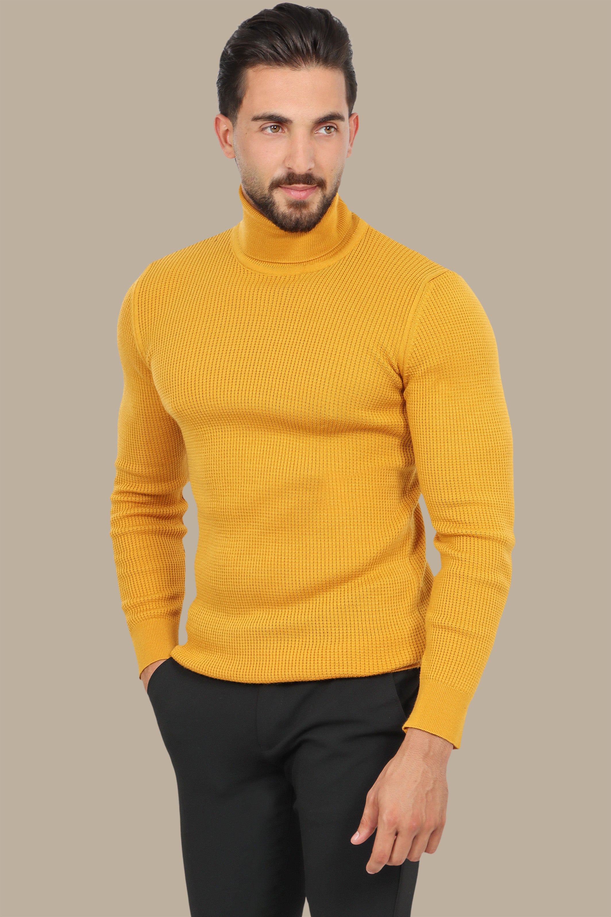 Mustard Turtle Neck Structured Sweater: A Cozy Must-Have