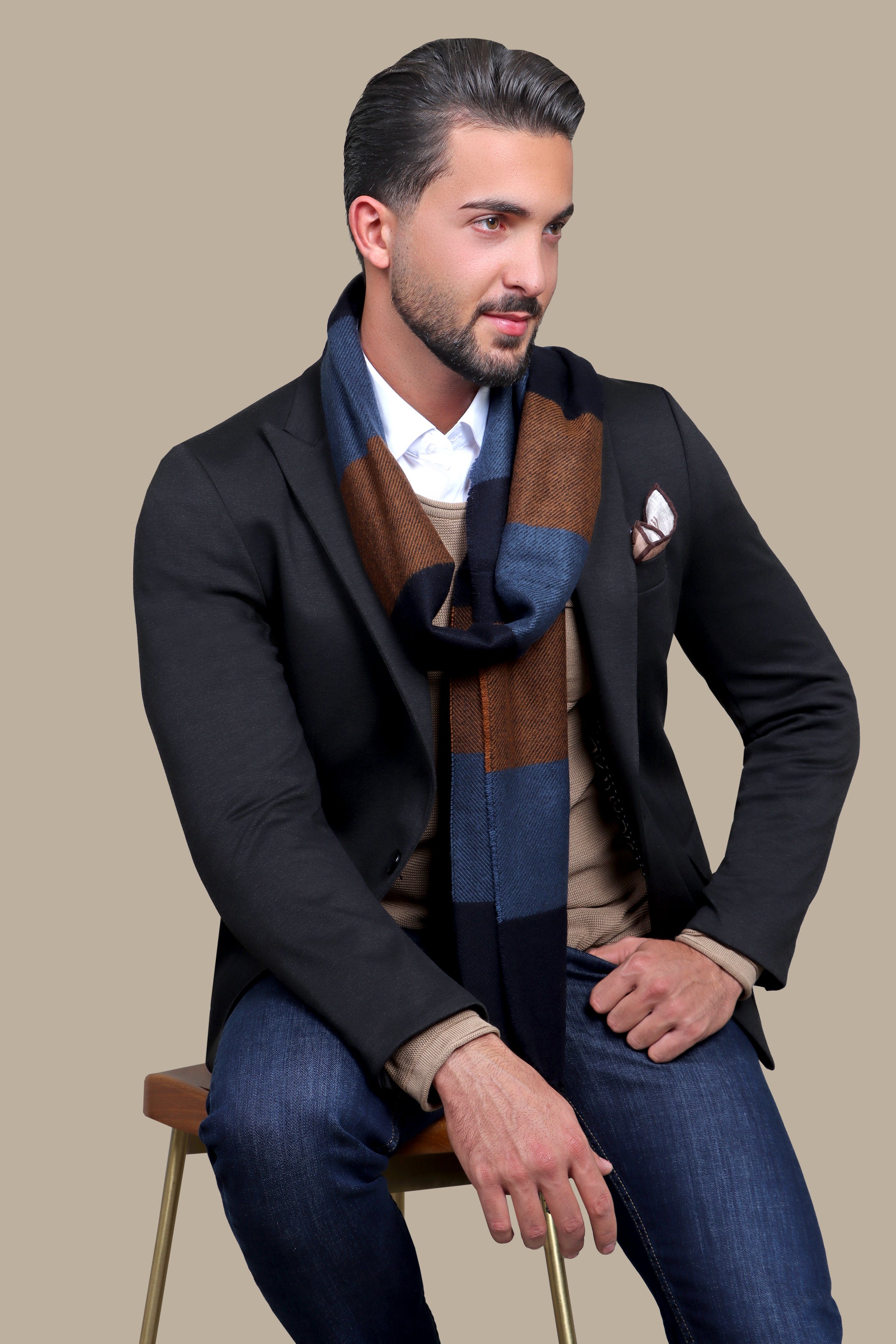 Twill Symphony: Multicolored Wool Layers of Elegance