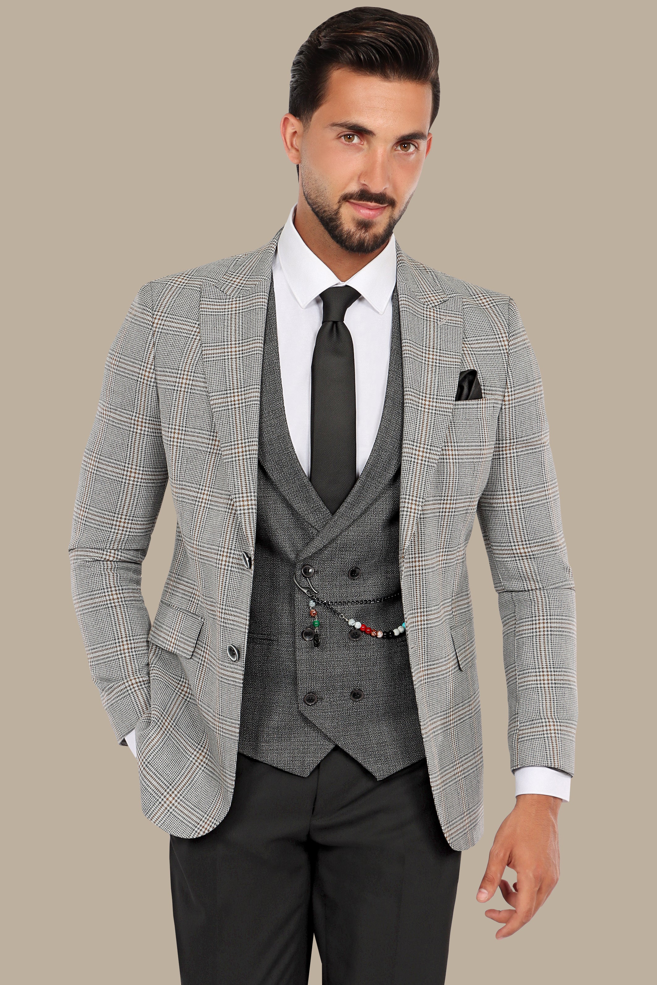 Gray Power: Mix and Match 3-Piece Suit for Endless Style Possibilities