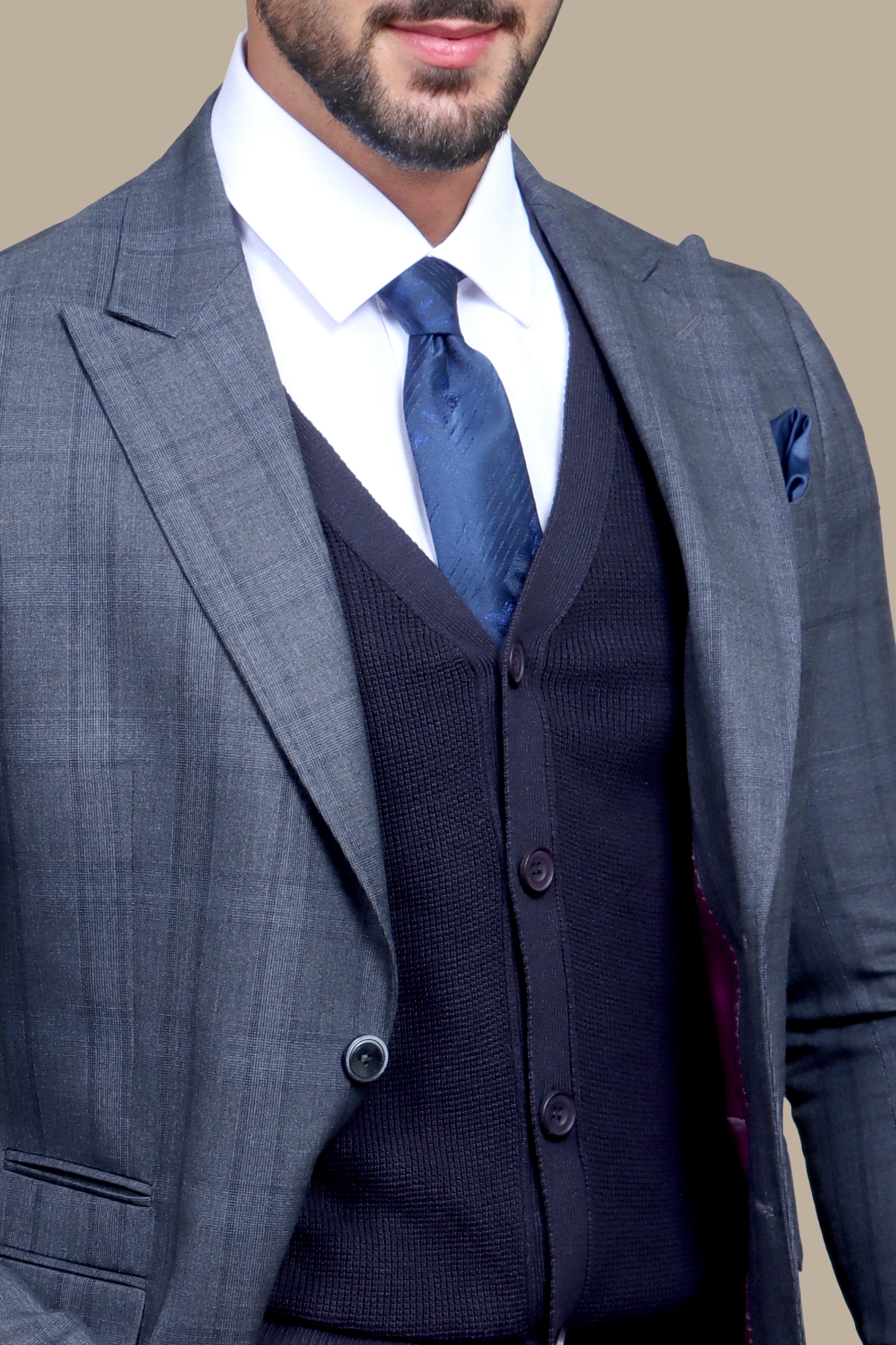 Blazer Checked Peak | Dark Gray