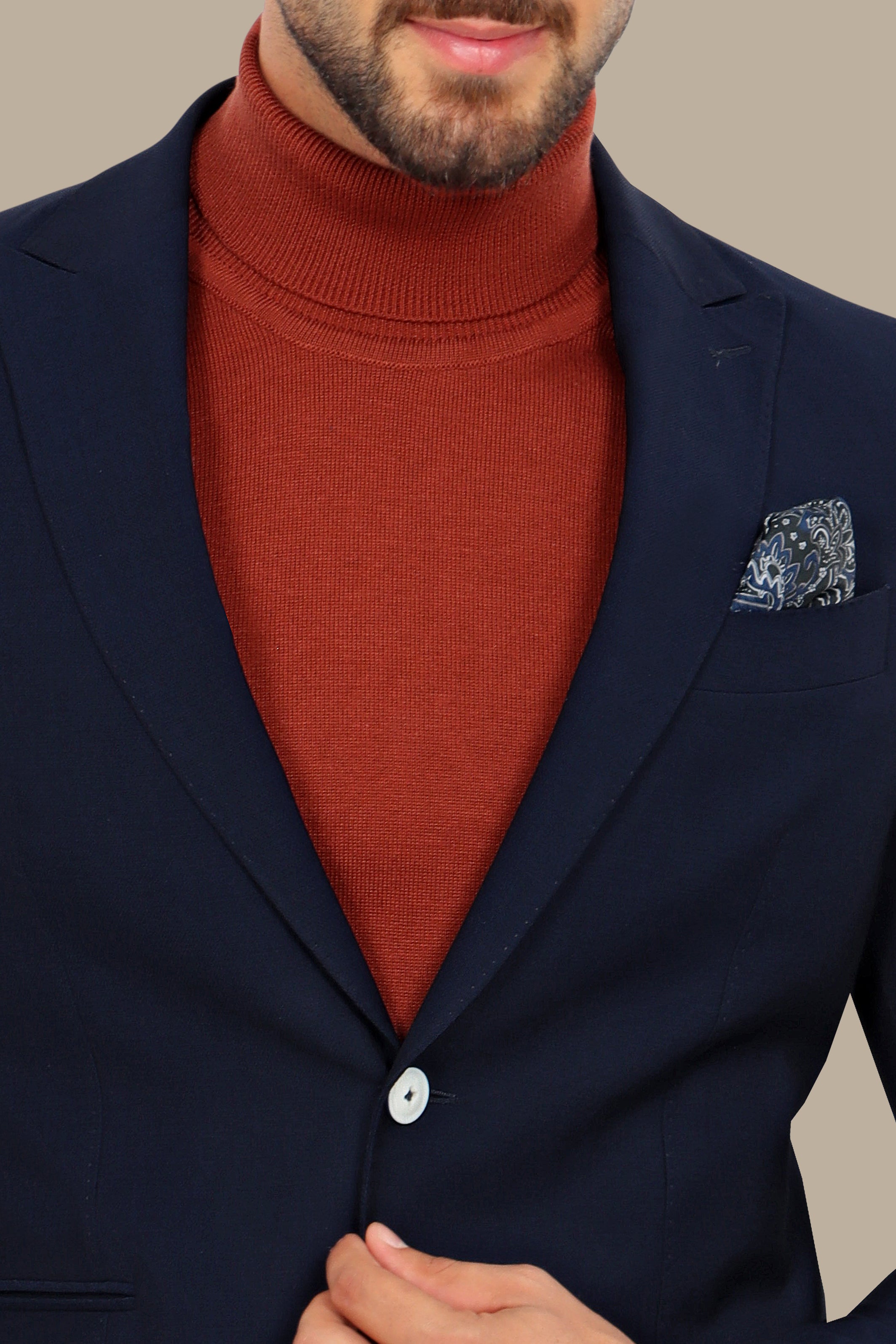 Peak of Sophistication: Dark Blue Basic Peak Lapel Suit