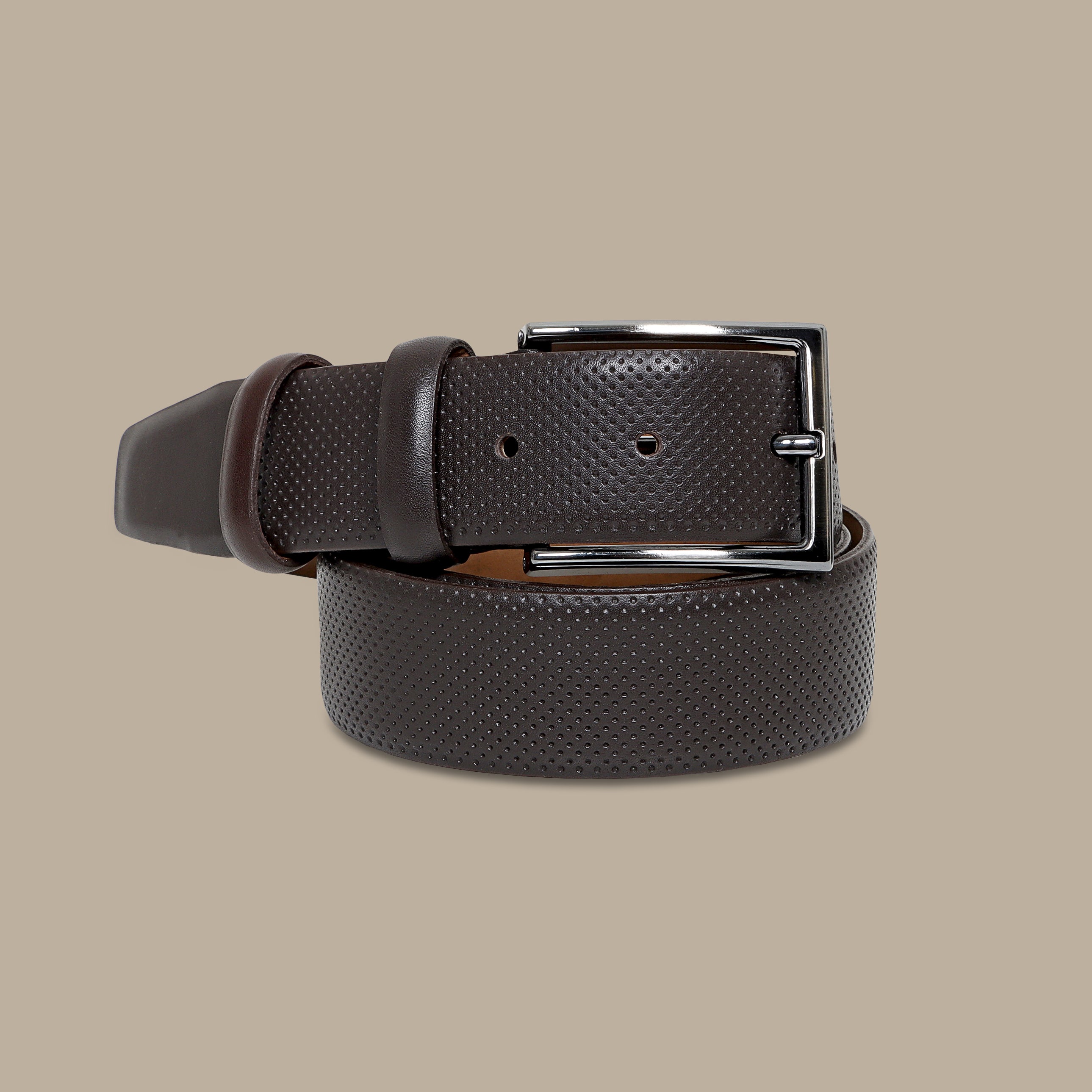 Brown Leather Net Belt