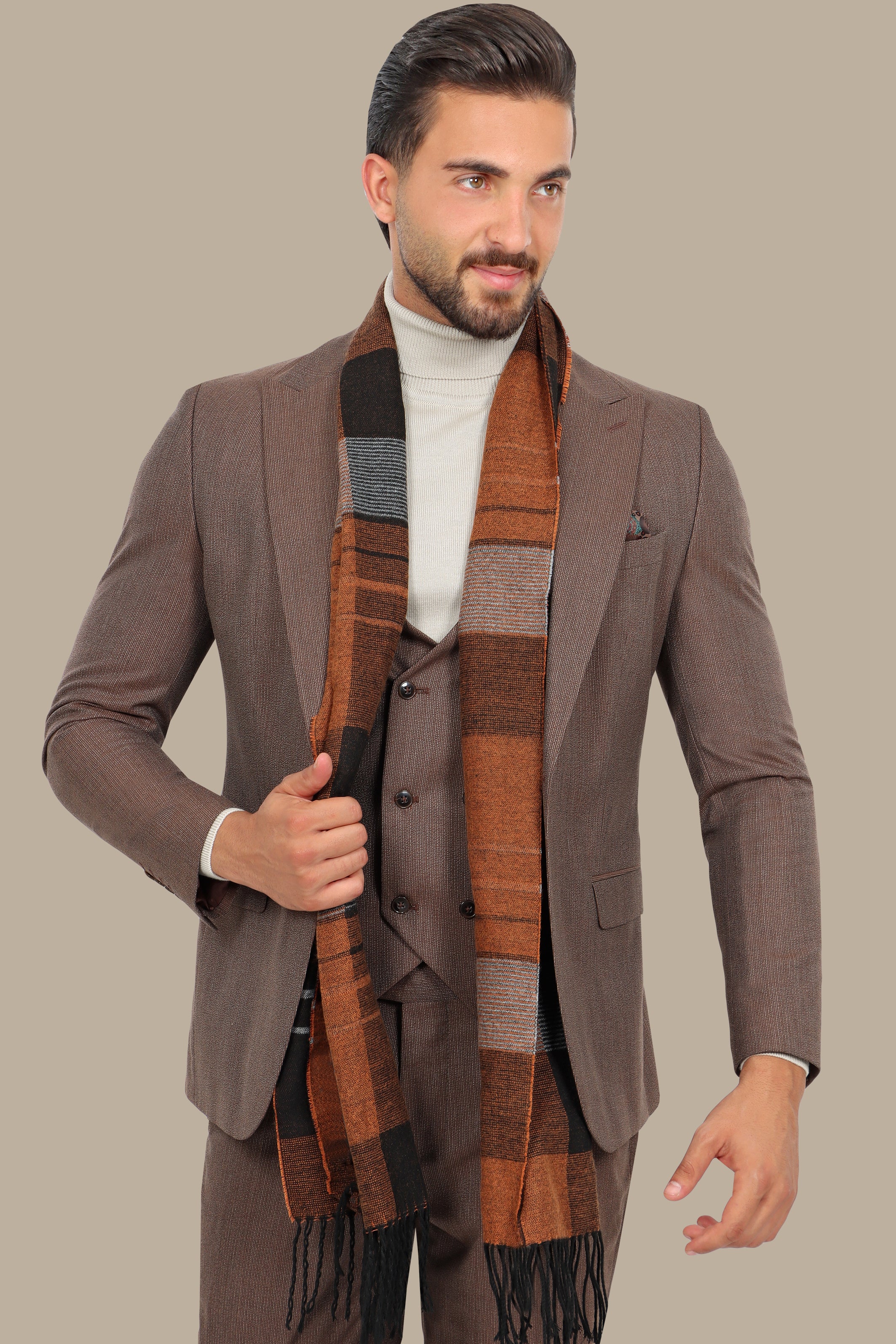 Classic Havan Stripe Peak 3-Piece Suit: Timeless Elegance in Every Thread