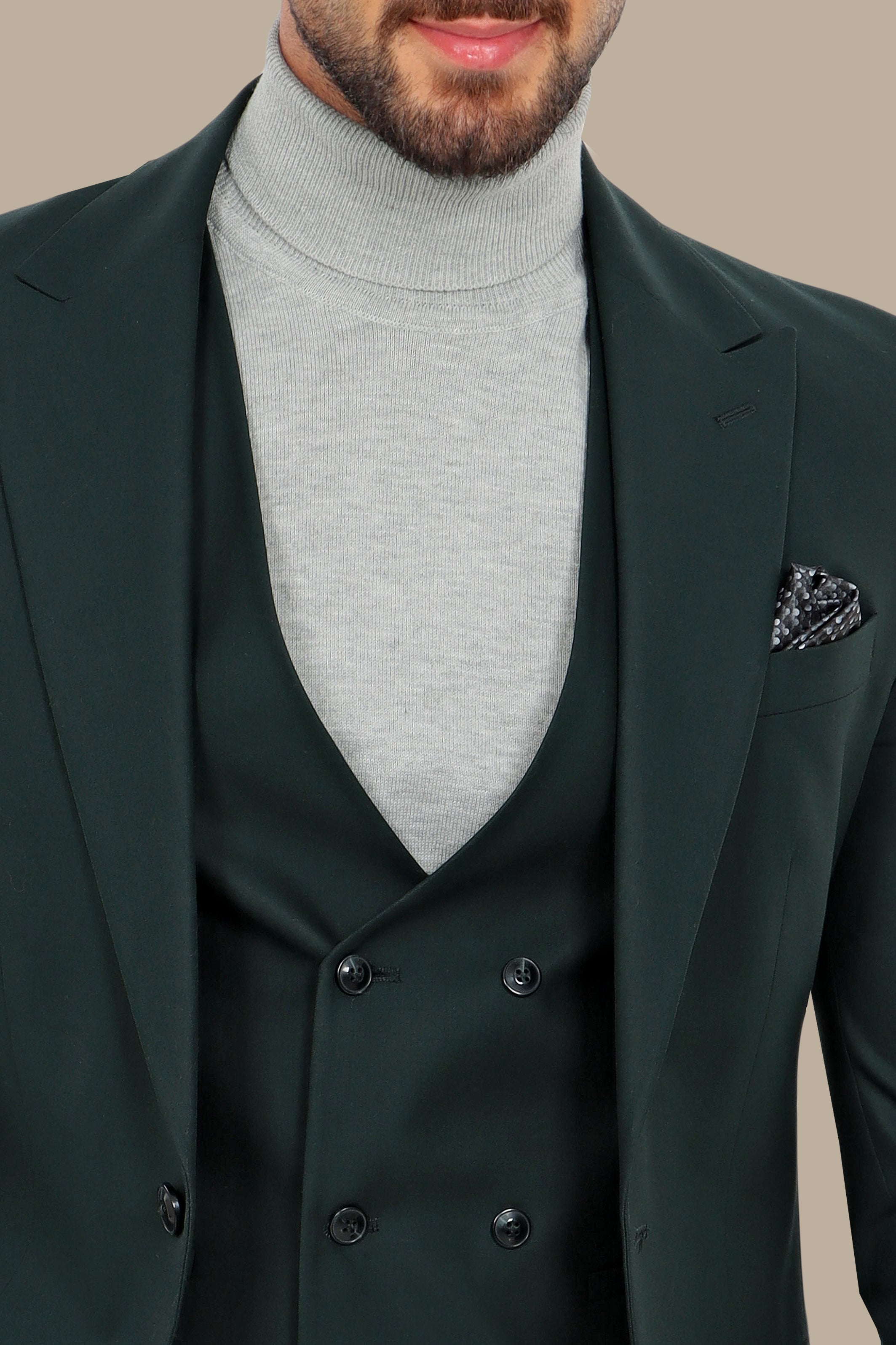 Emerald Elegance: The Peak Plain 3-Piece Green Suit