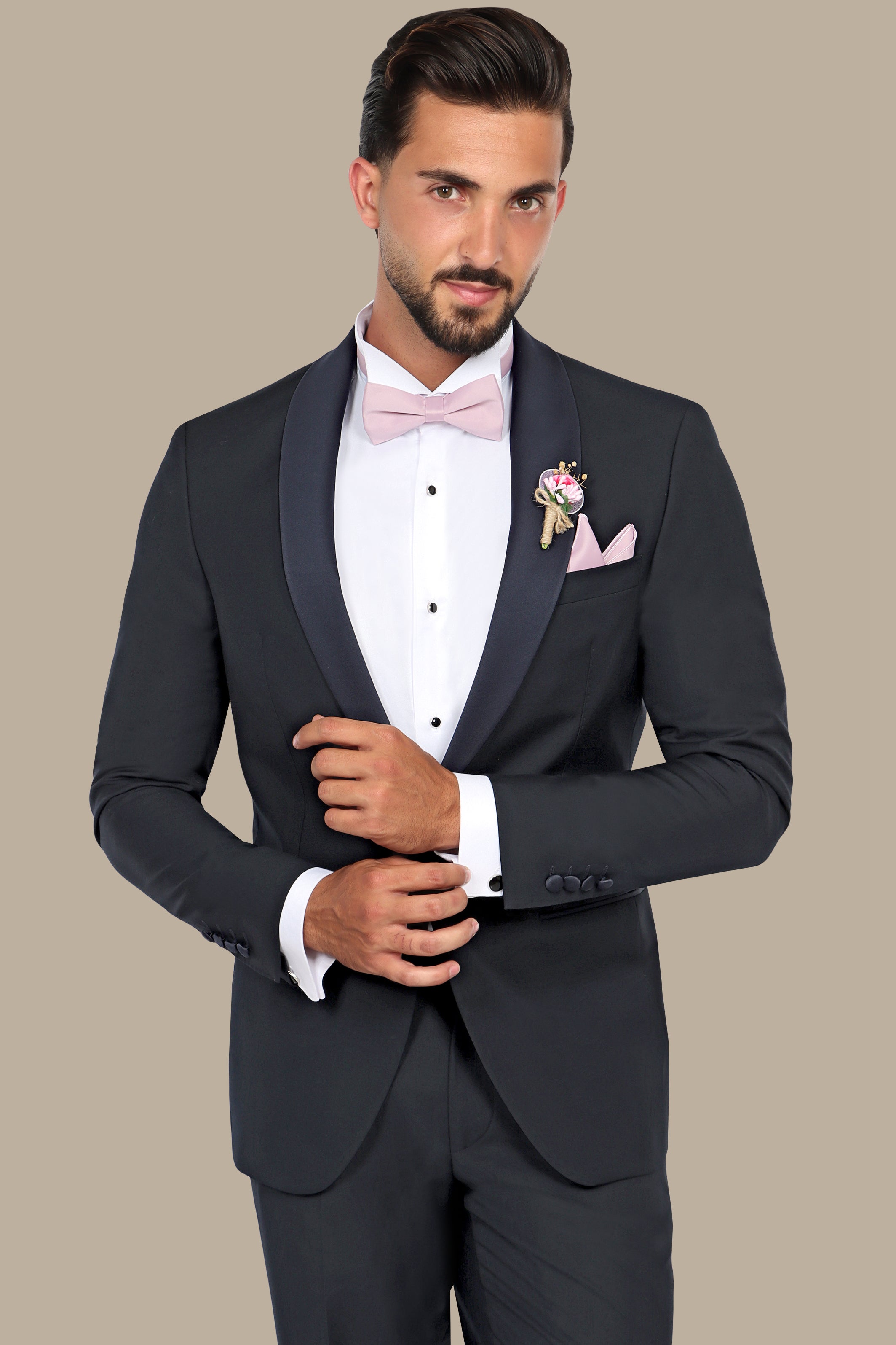 Midnight Elegance: The Navy Tuxedo with Shawl Lapel