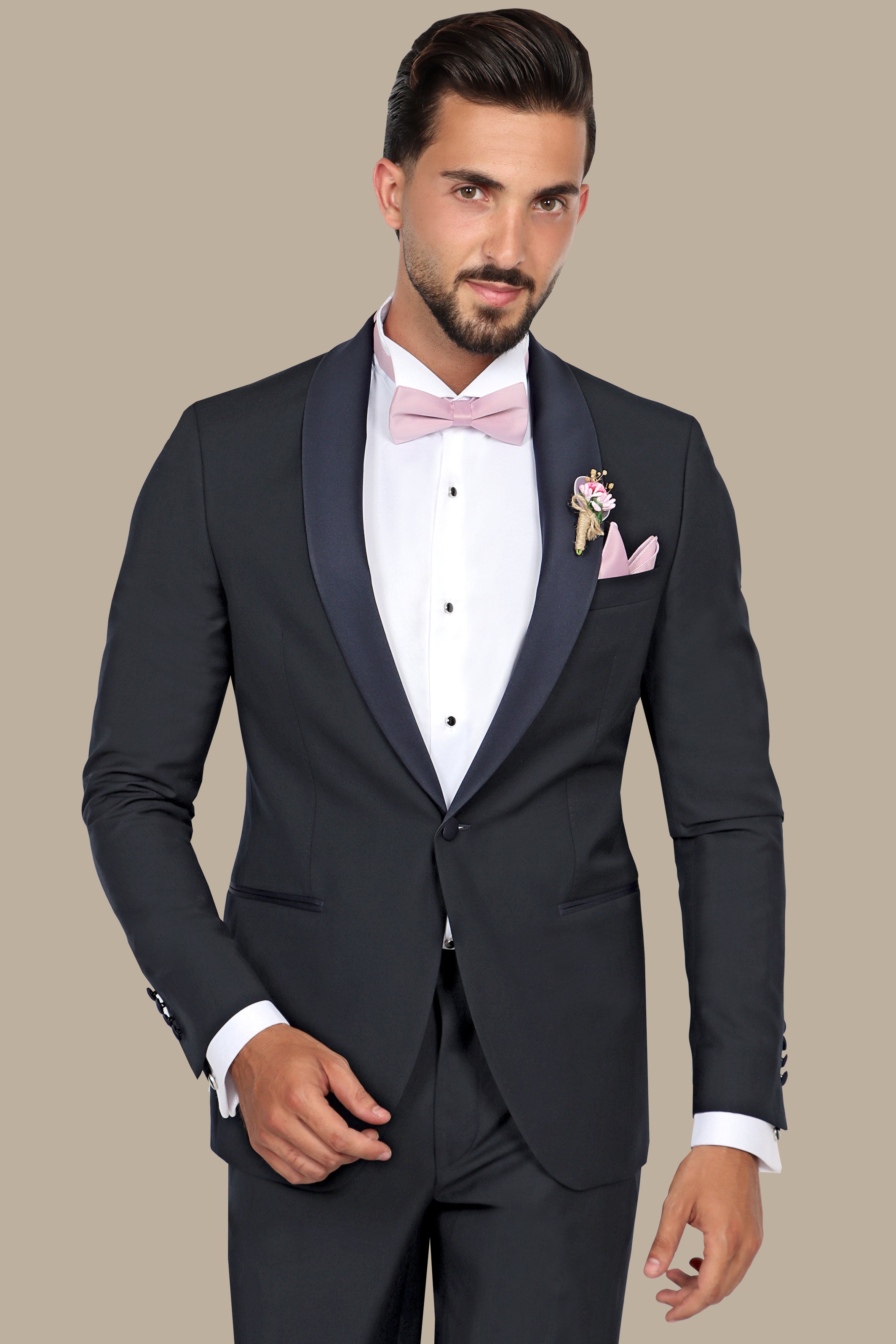 Midnight Elegance: The Navy Tuxedo with Shawl Lapel