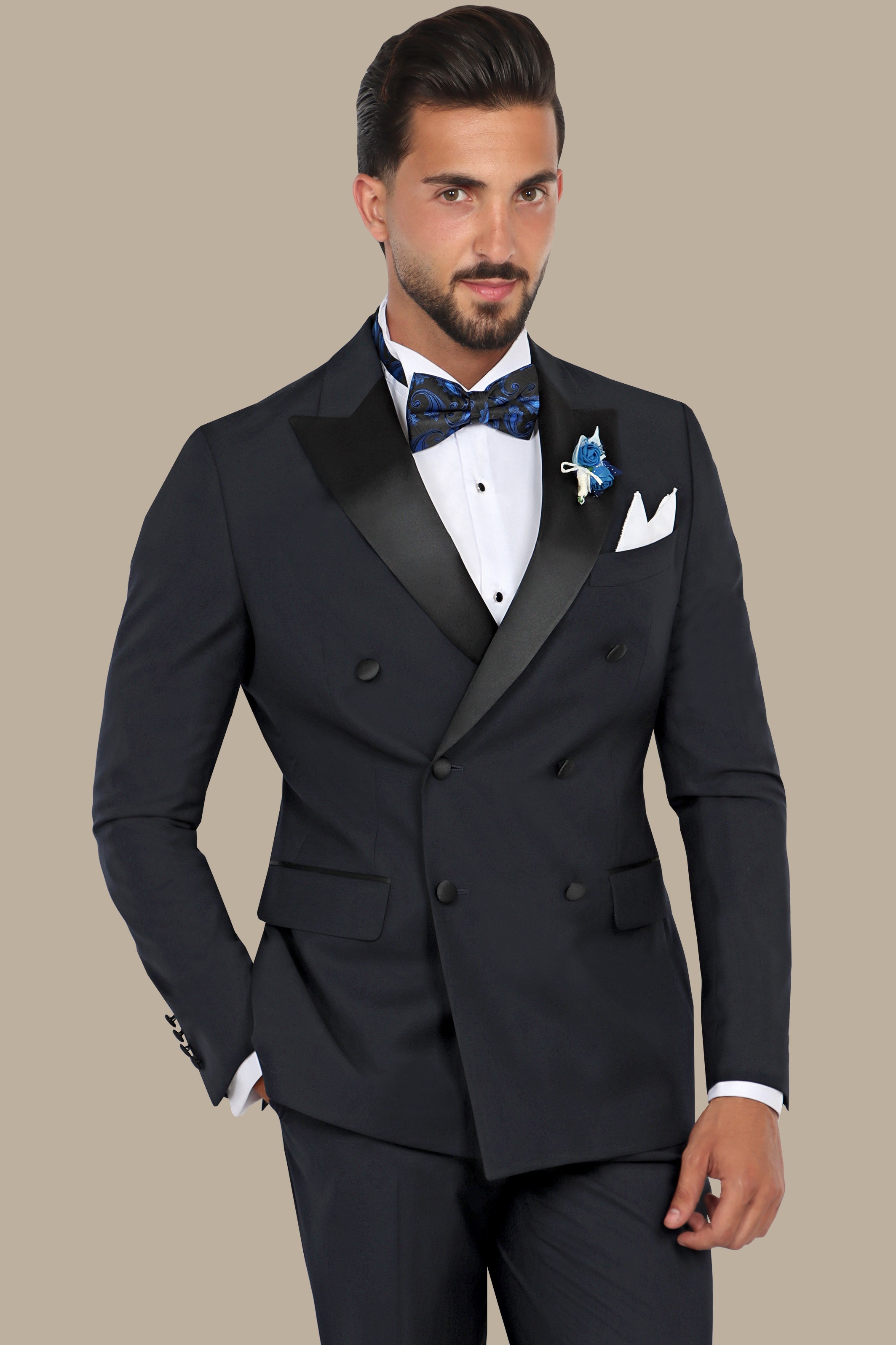 Navy Double-Breasted Elegance: A Timeless Statement