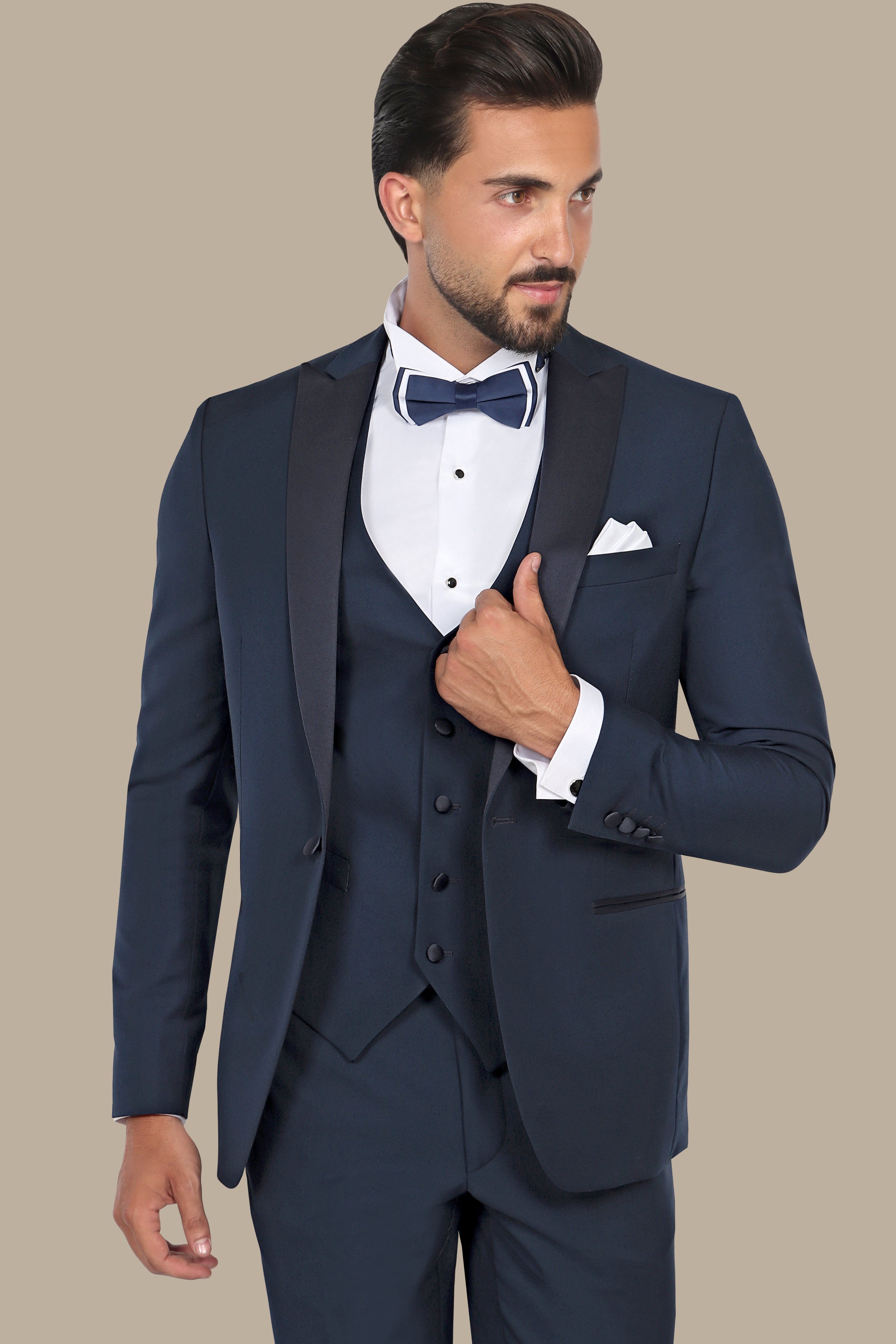 Classic Light Navy Tuxedo Peak 3-Piece Set