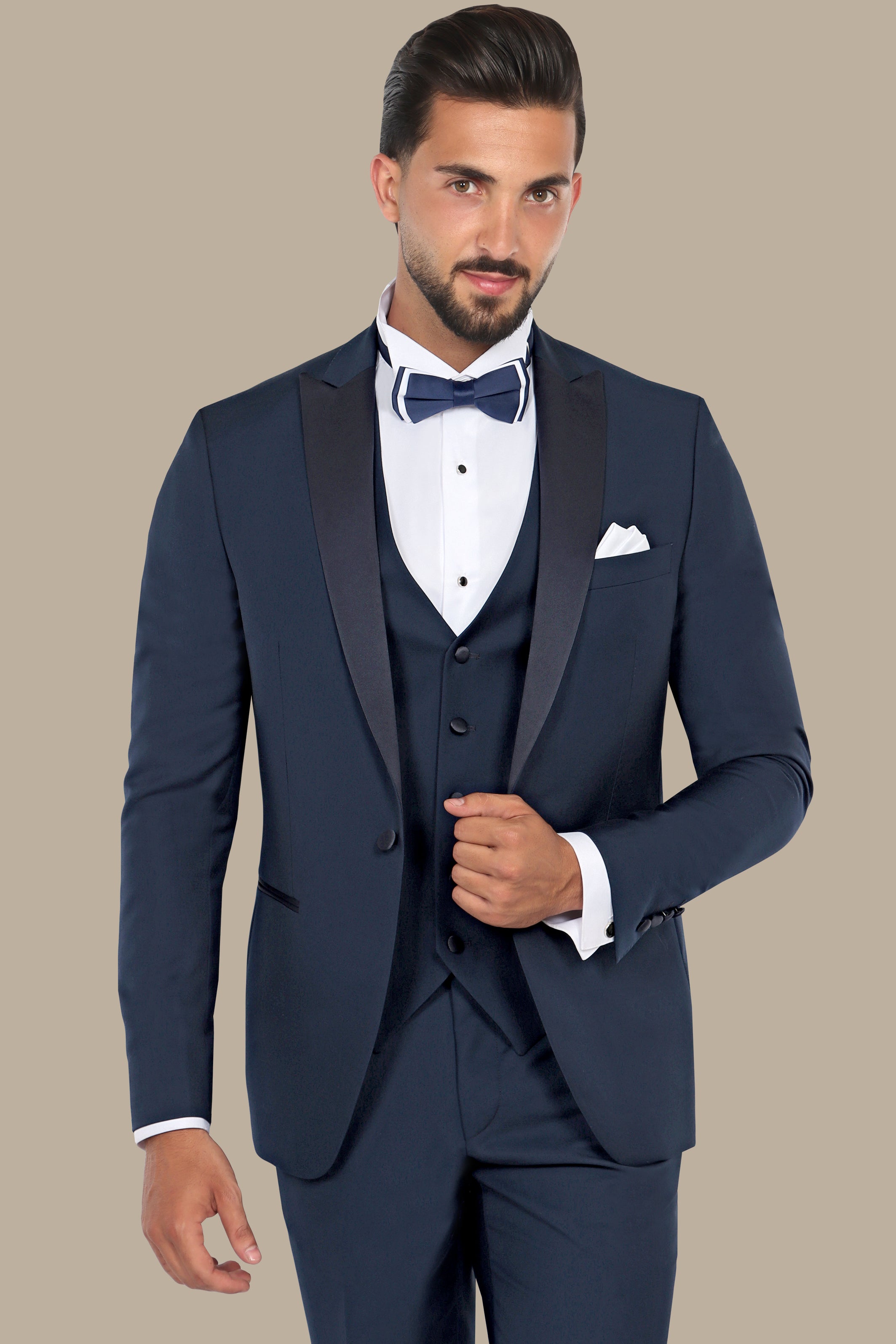 Classic Light Navy Tuxedo Peak 3-Piece Set