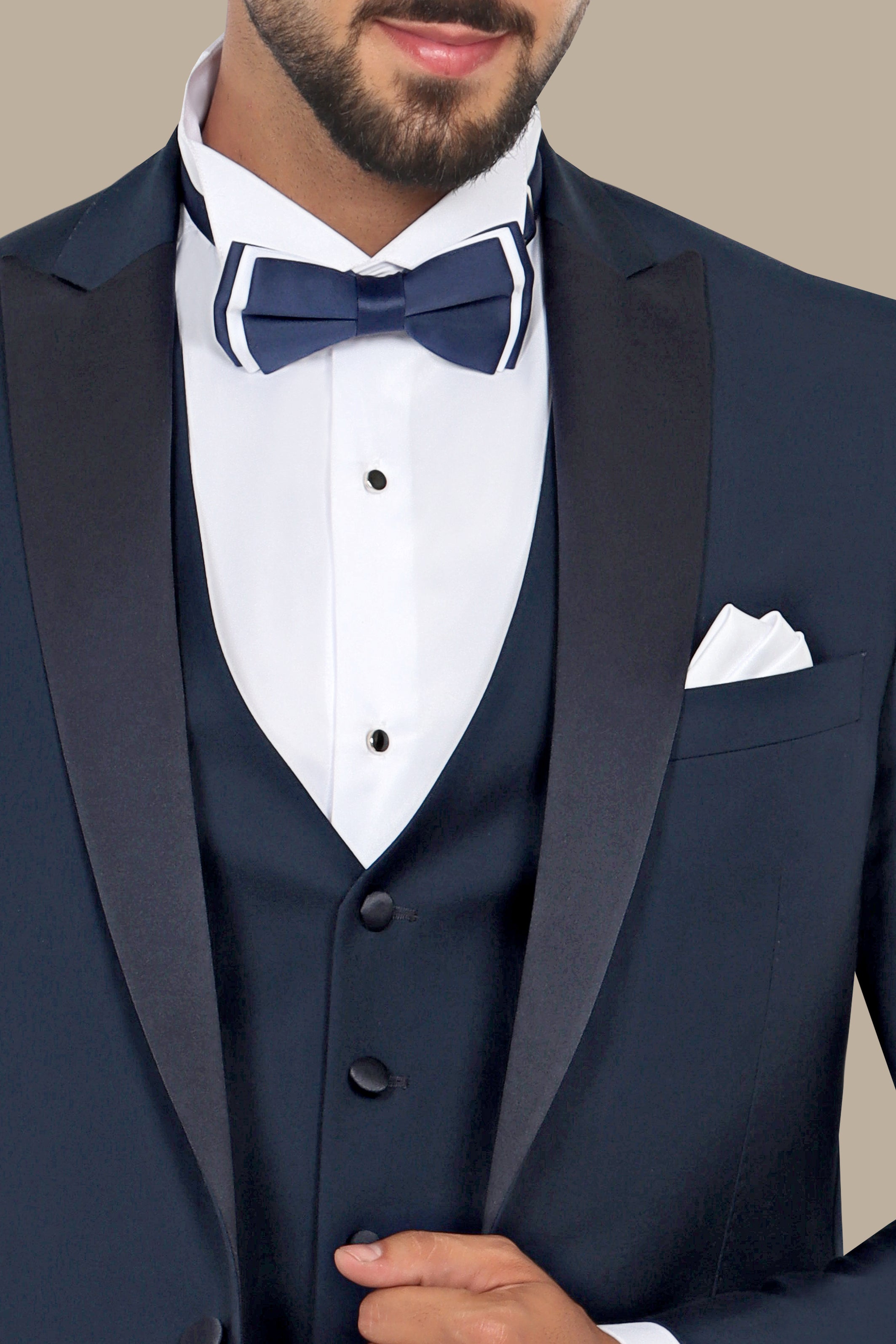 Classic Light Navy Tuxedo Peak 3-Piece Set