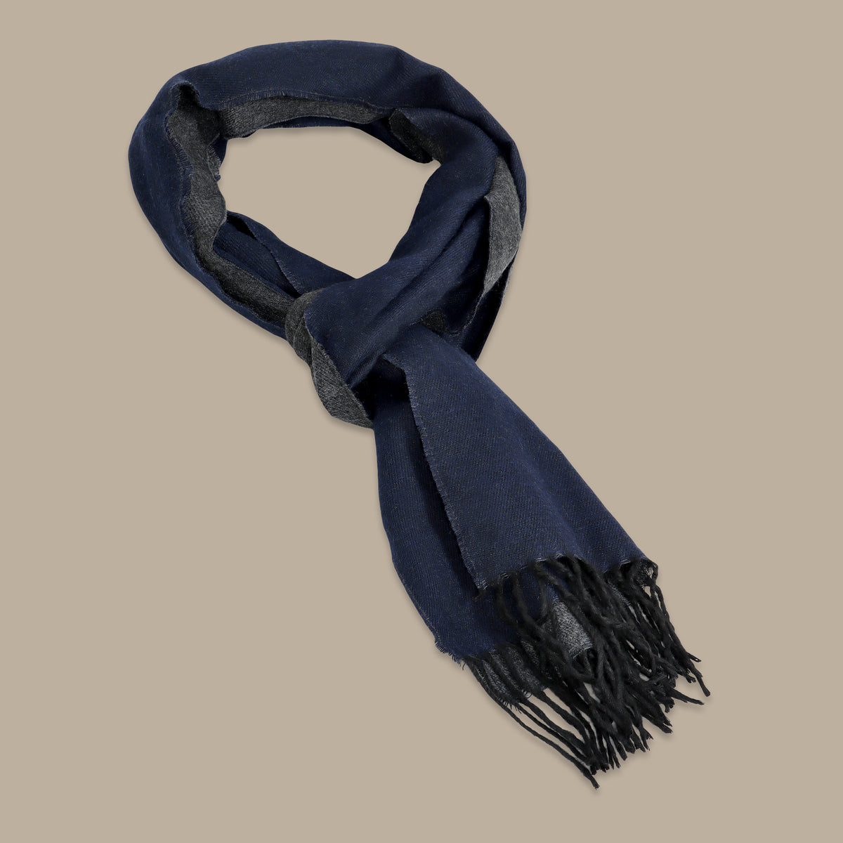 Plain grey and Navy Scarf