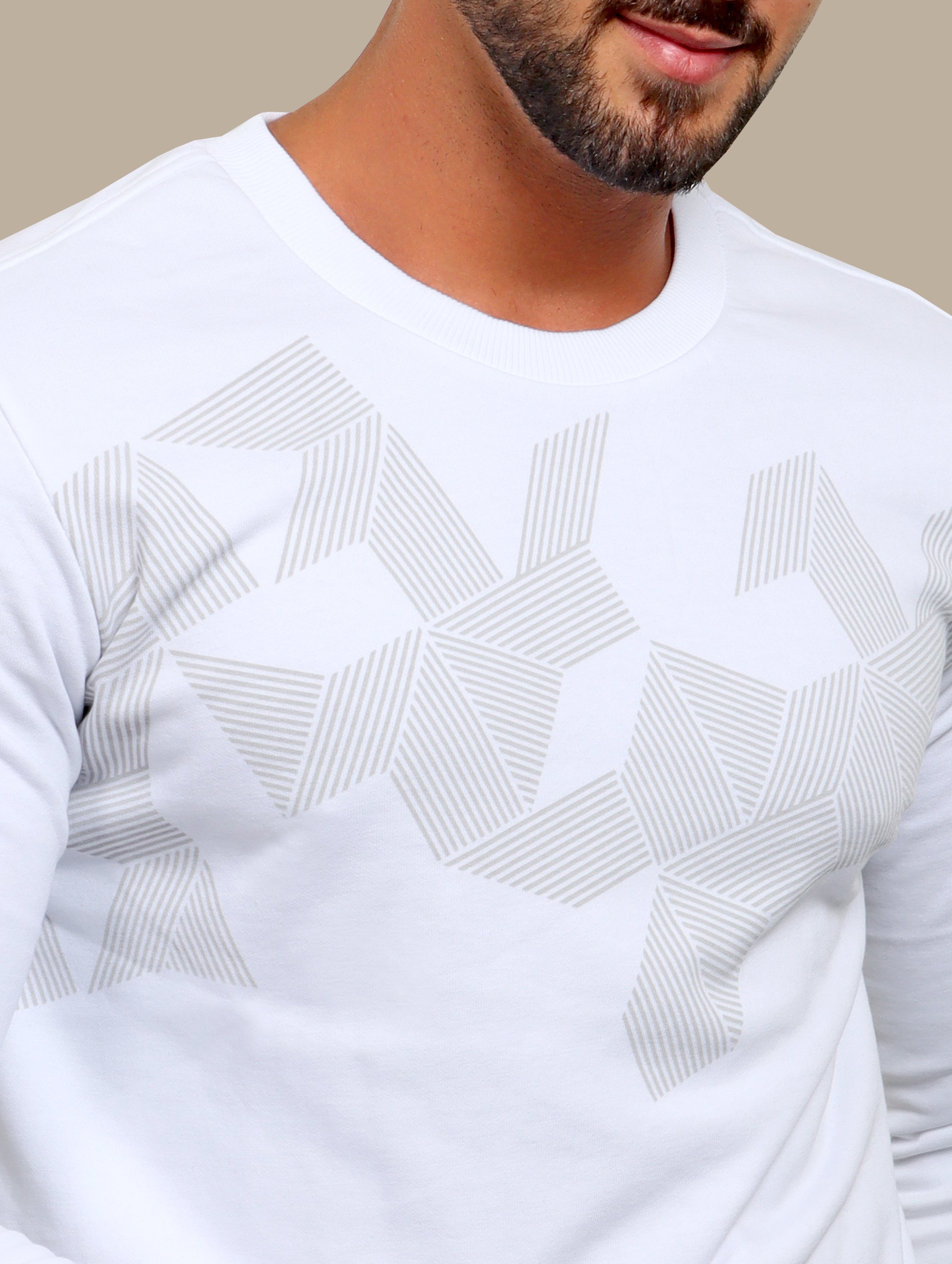 Sweatshirt Patterned | White