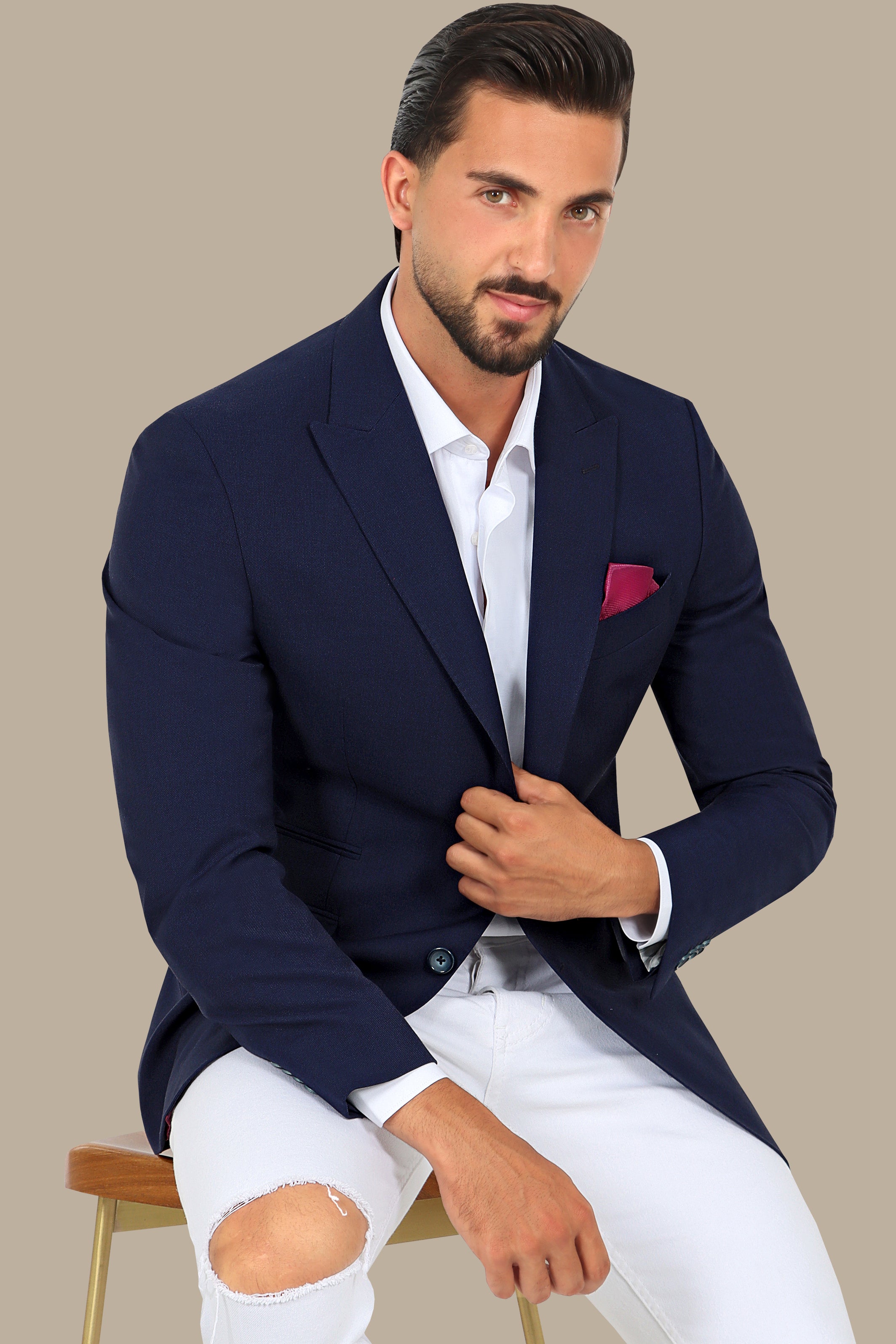 Blazer Peak Regular Structured Jacket - Navy