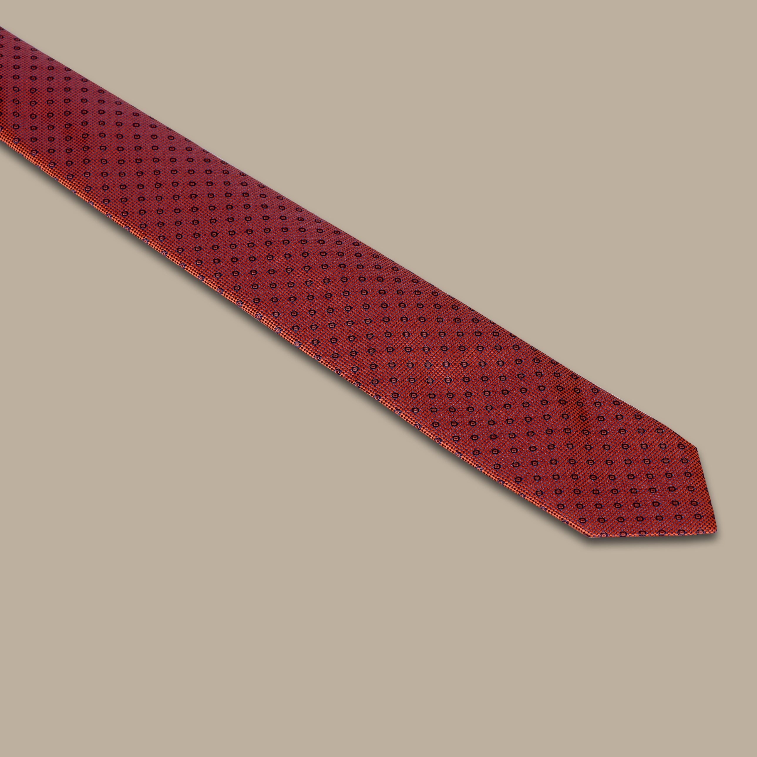 Havana Nights: Small Square Print Tie in Rich Havan Brown