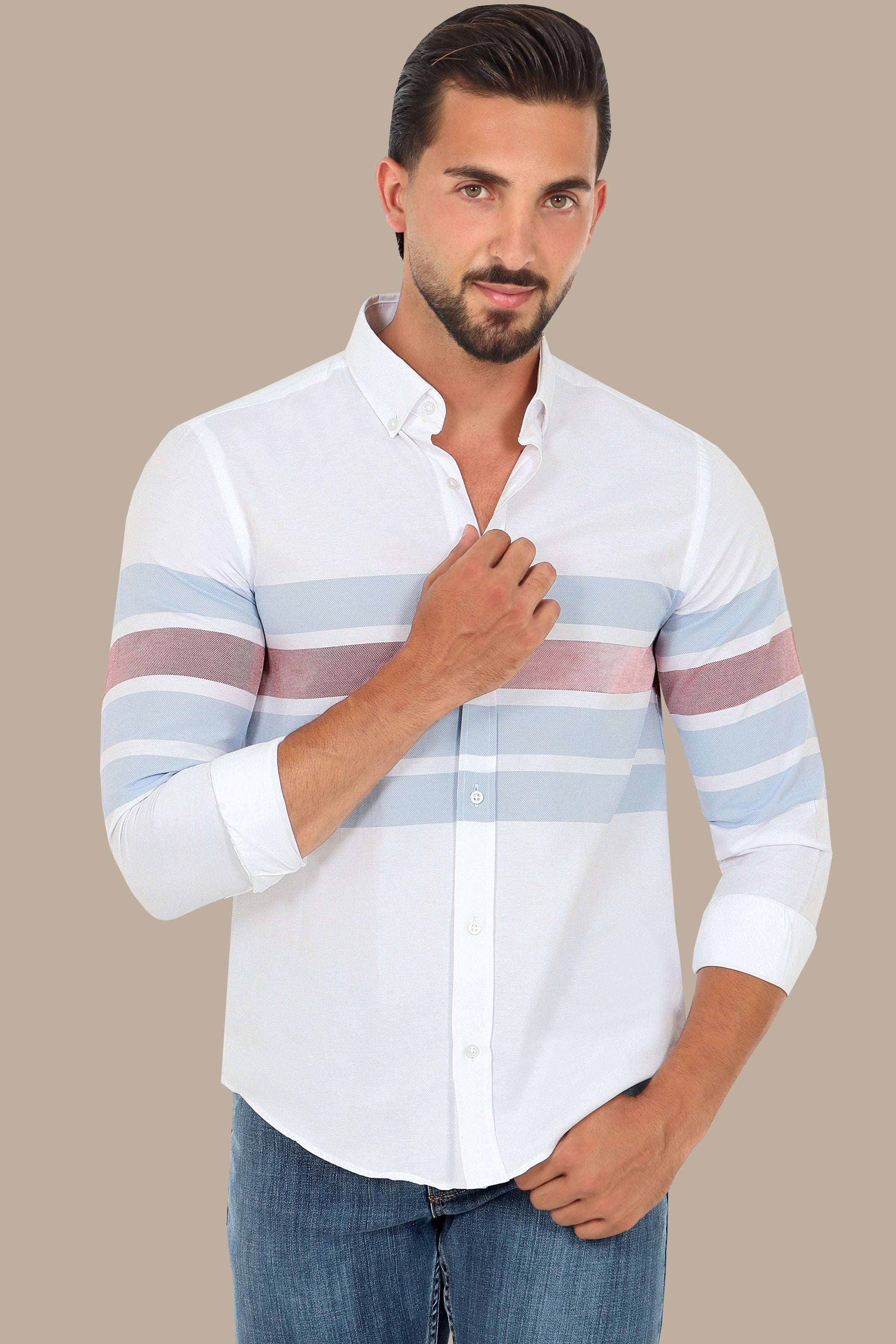 Ocean Breeze: Blue Wide Striped Shirt