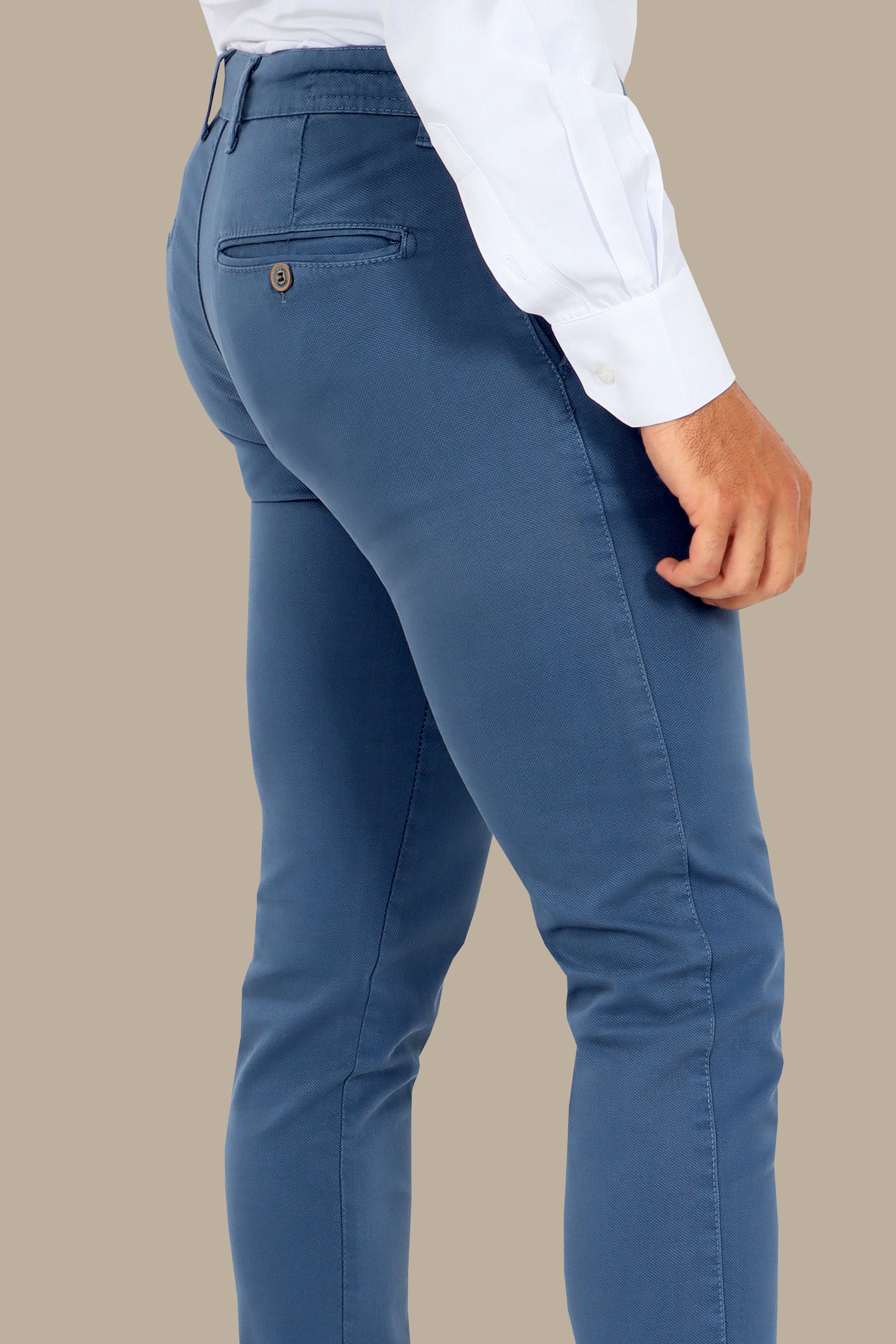 Light Blue Slim Fit Oxford Chinos