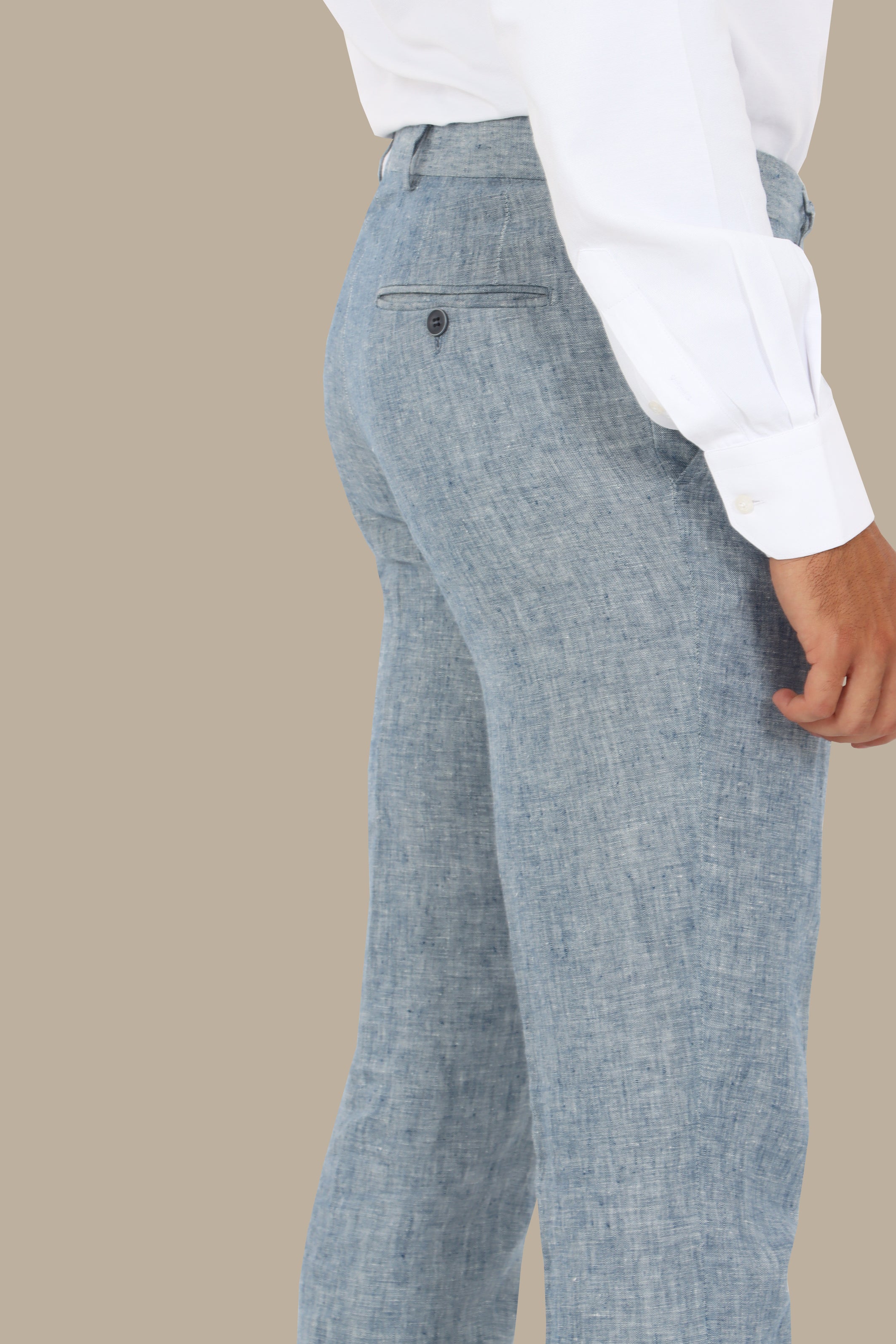 Blue Linen Breeze: Stylish Pants Collection