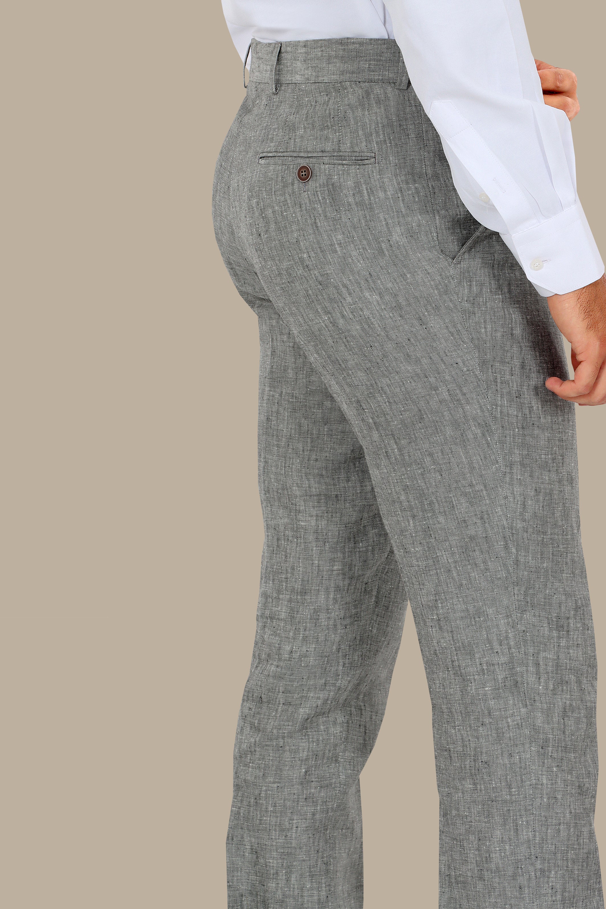 Grey Linen Elegance: Stylish Pants Collection