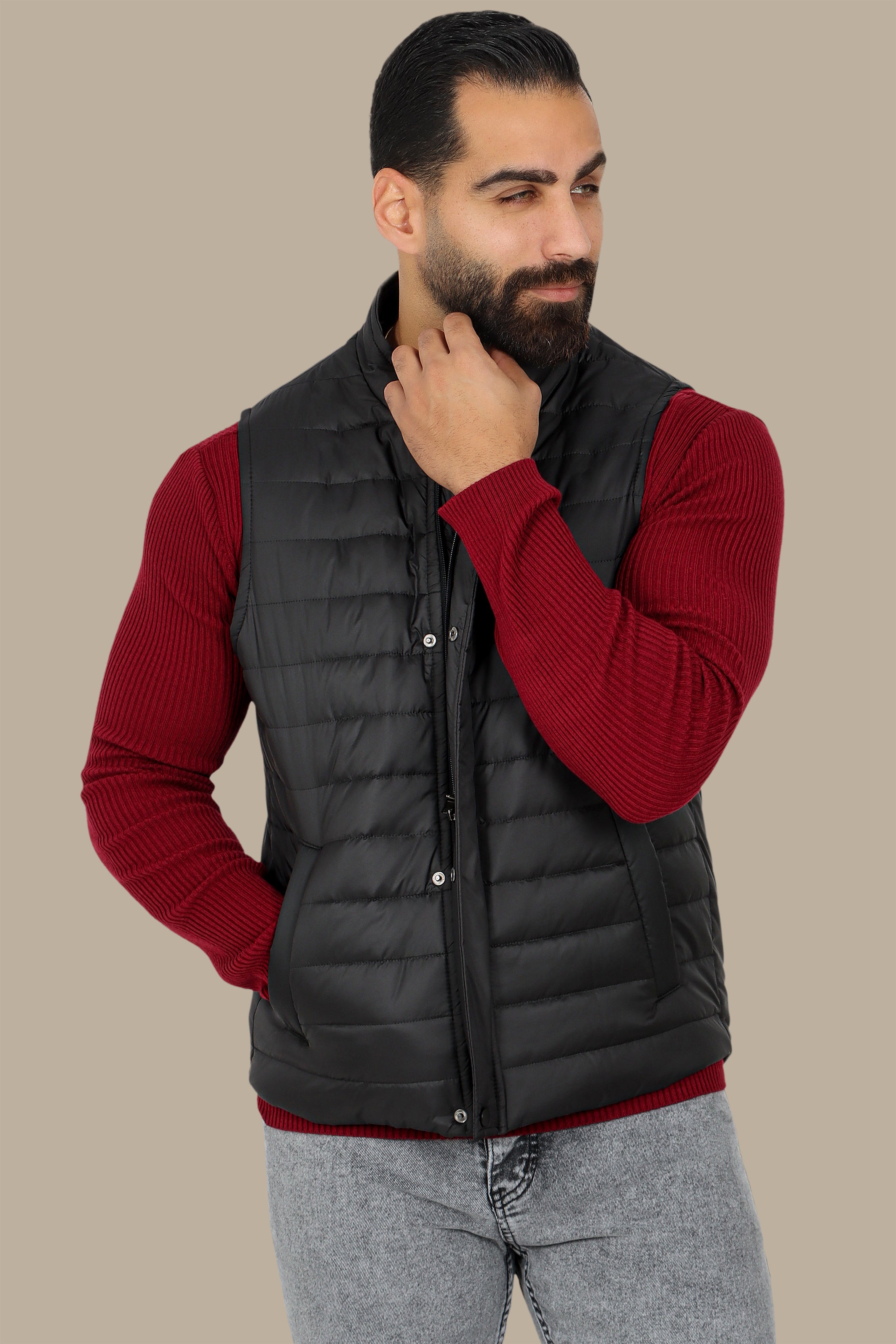 Black Lightweight Puffer Vest