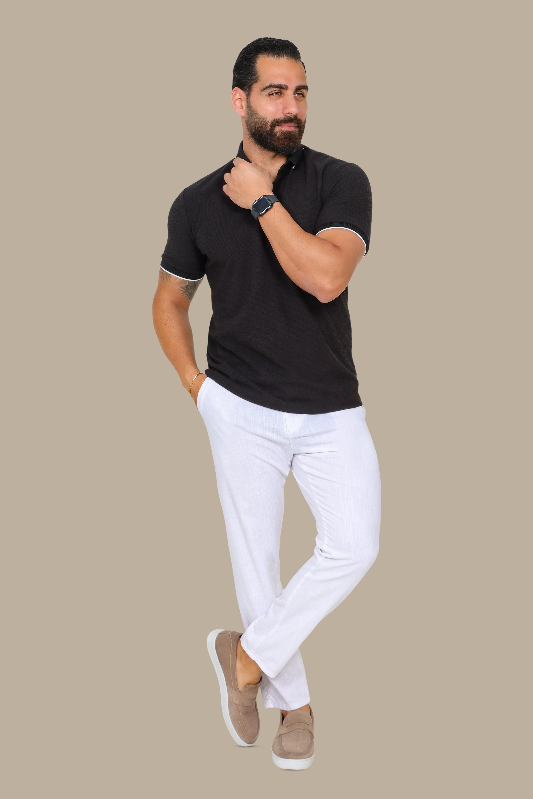Black Breathable Polo: Short Sleeves