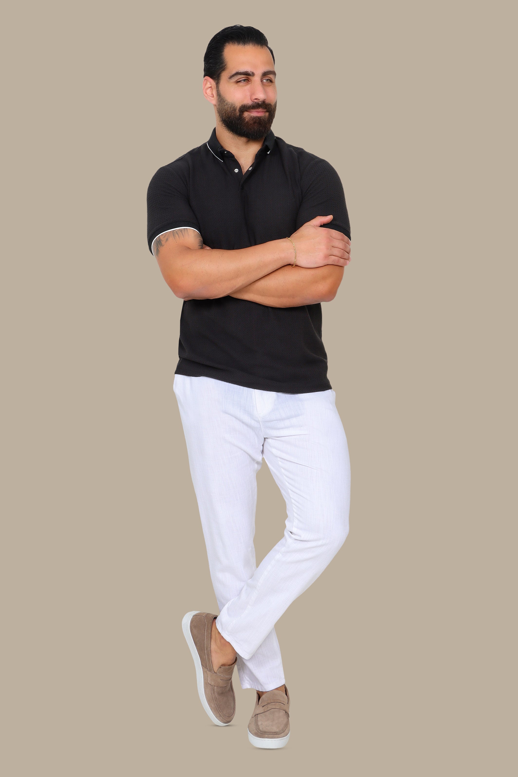 Black Breathable Polo: Short Sleeves