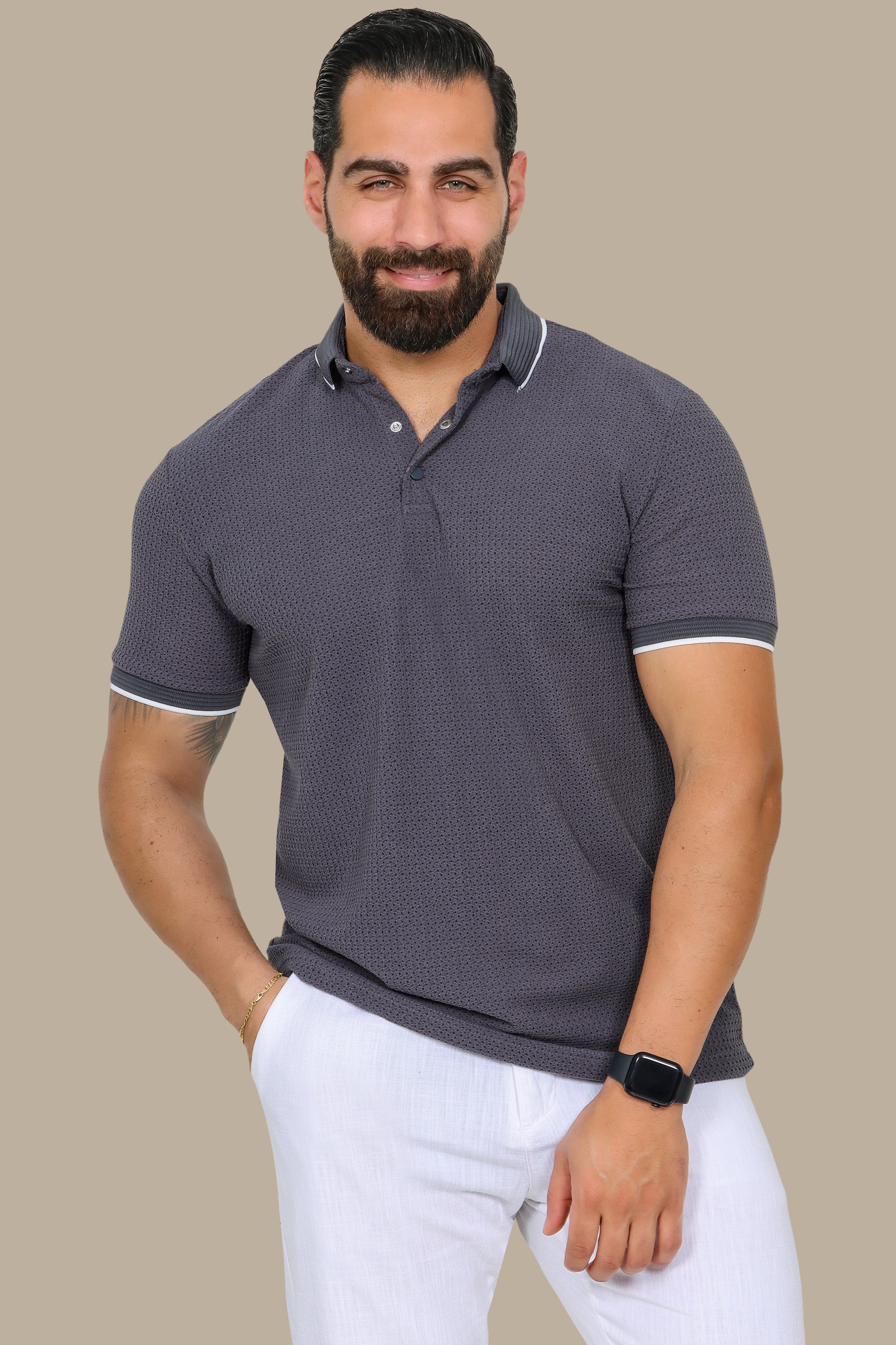 Breathable Grey Polo: Stay Cool in Style!