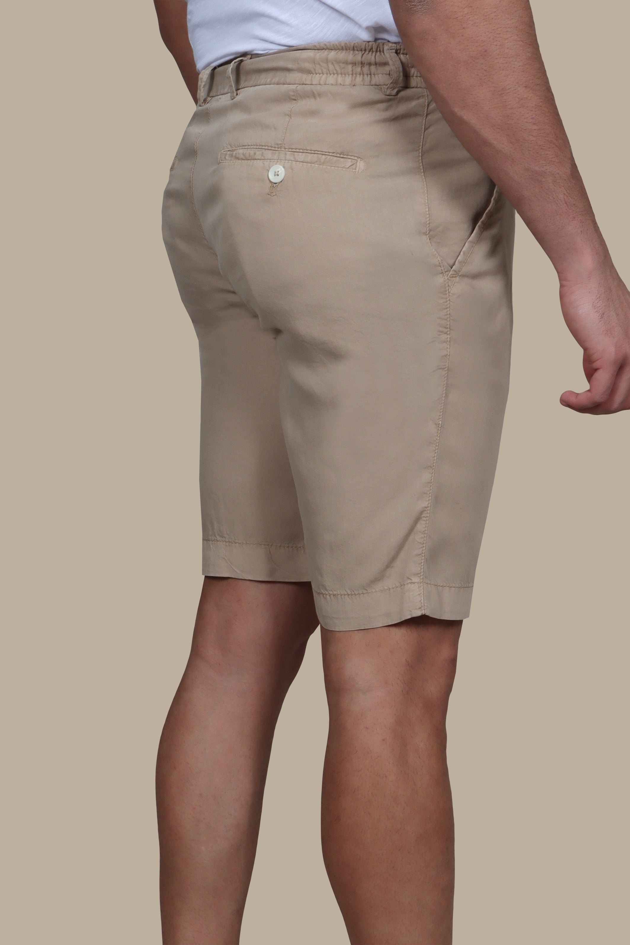 Short Tencel With Elastic Band | Beige