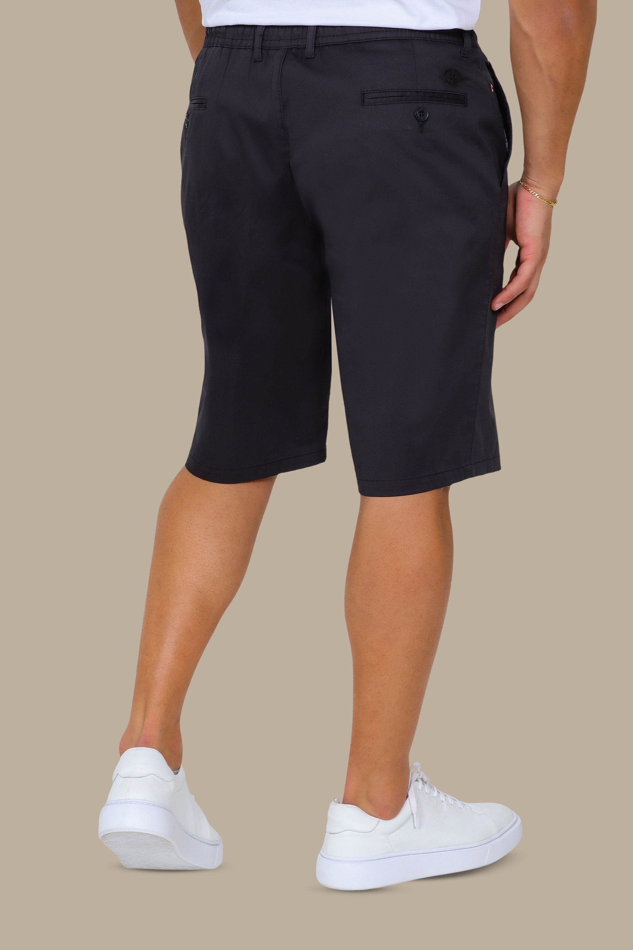 Dark Navy Casual Shorts with Elastic Waist