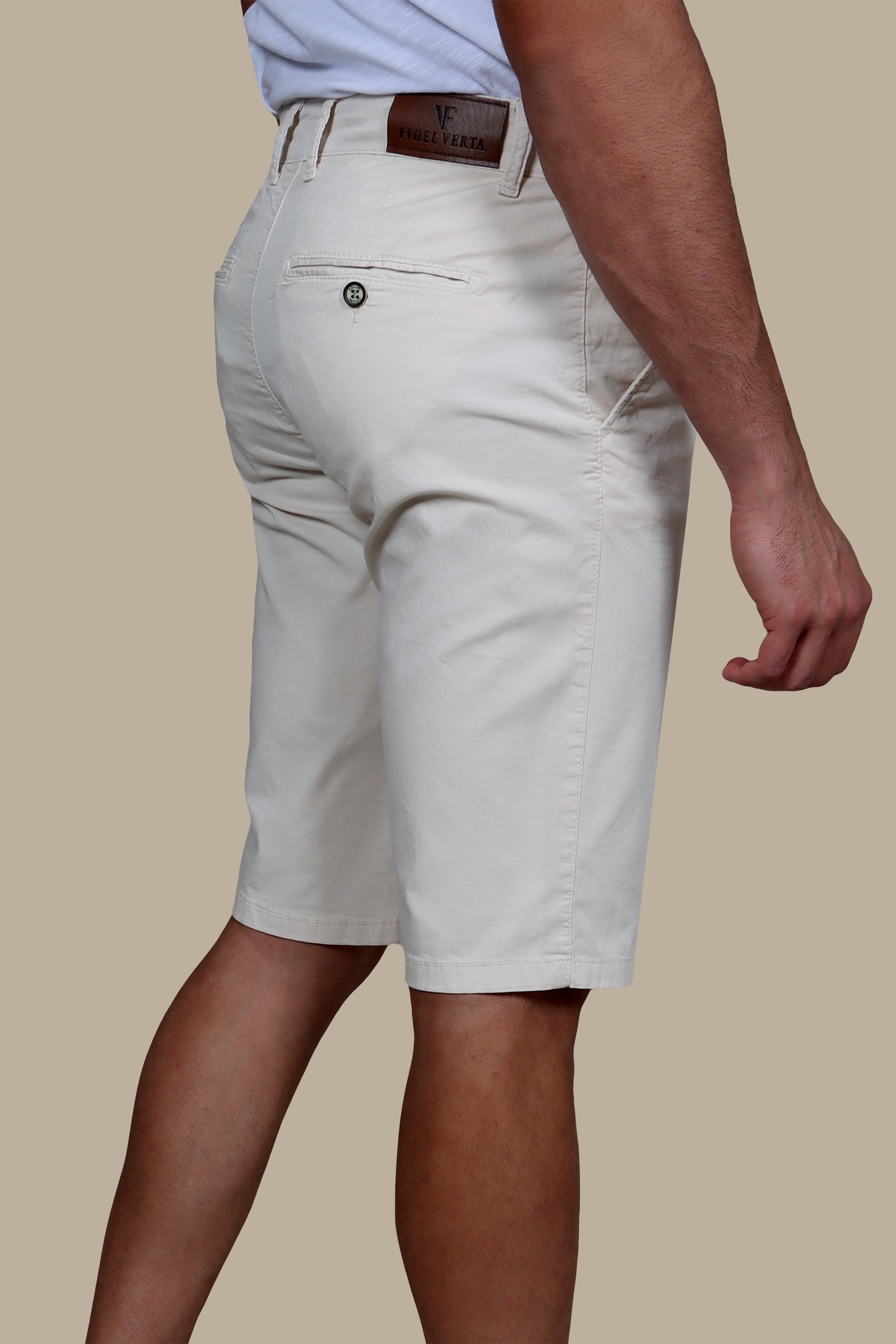 Off White Slim Fit Chino Shorts