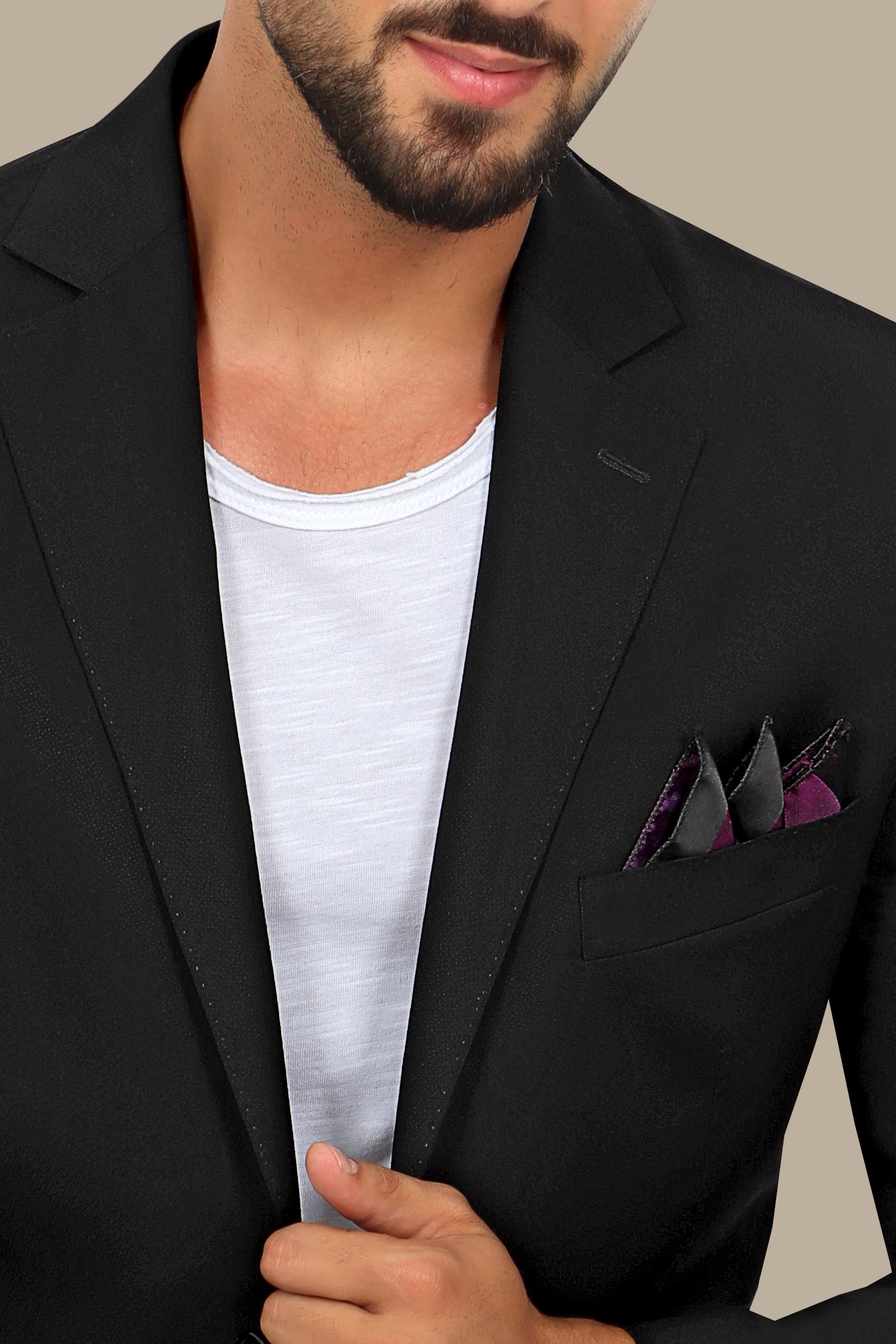 Classic Black Notch Lapel Blazer