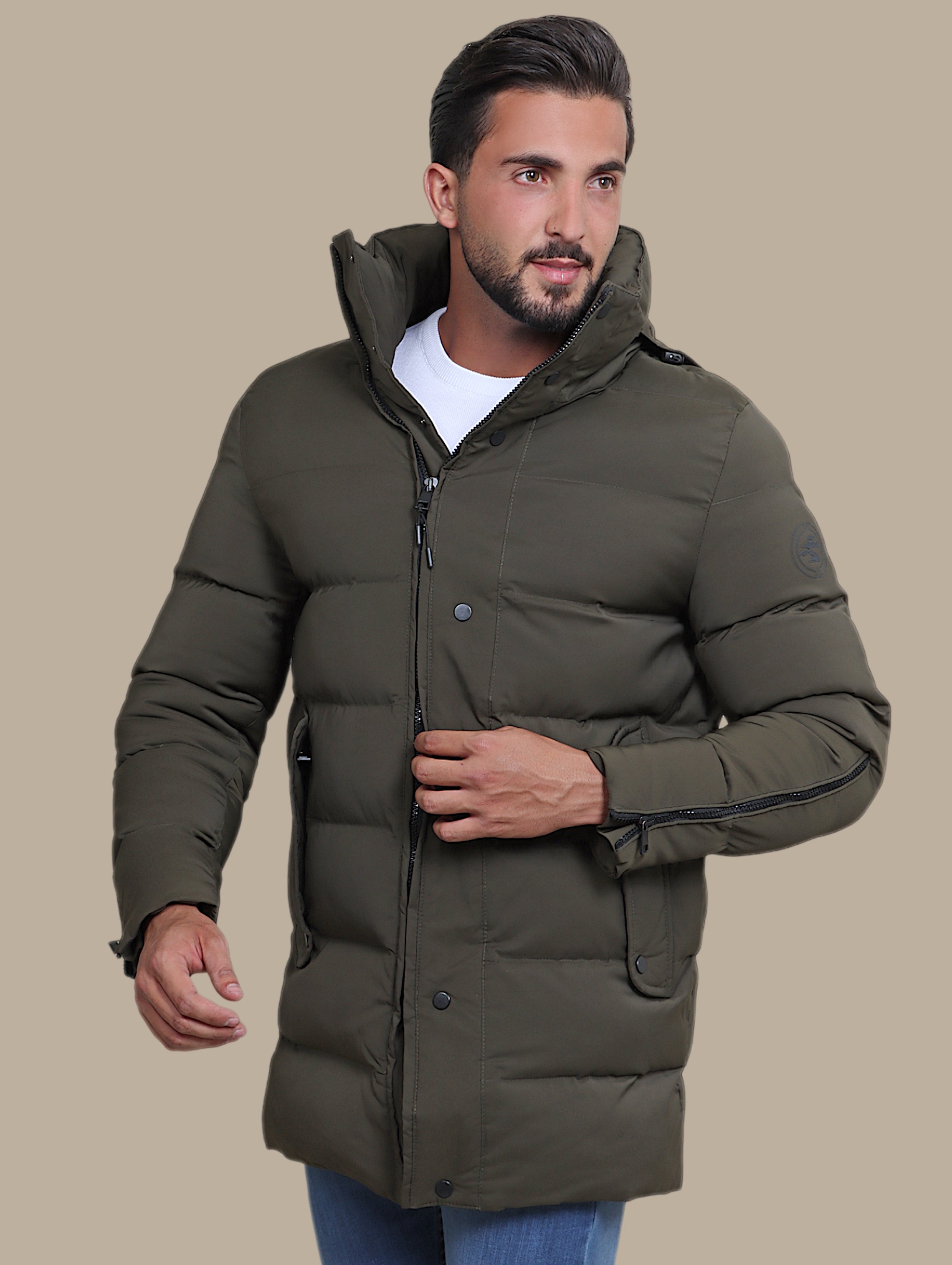 Coat Puffer Hooded | Khaki