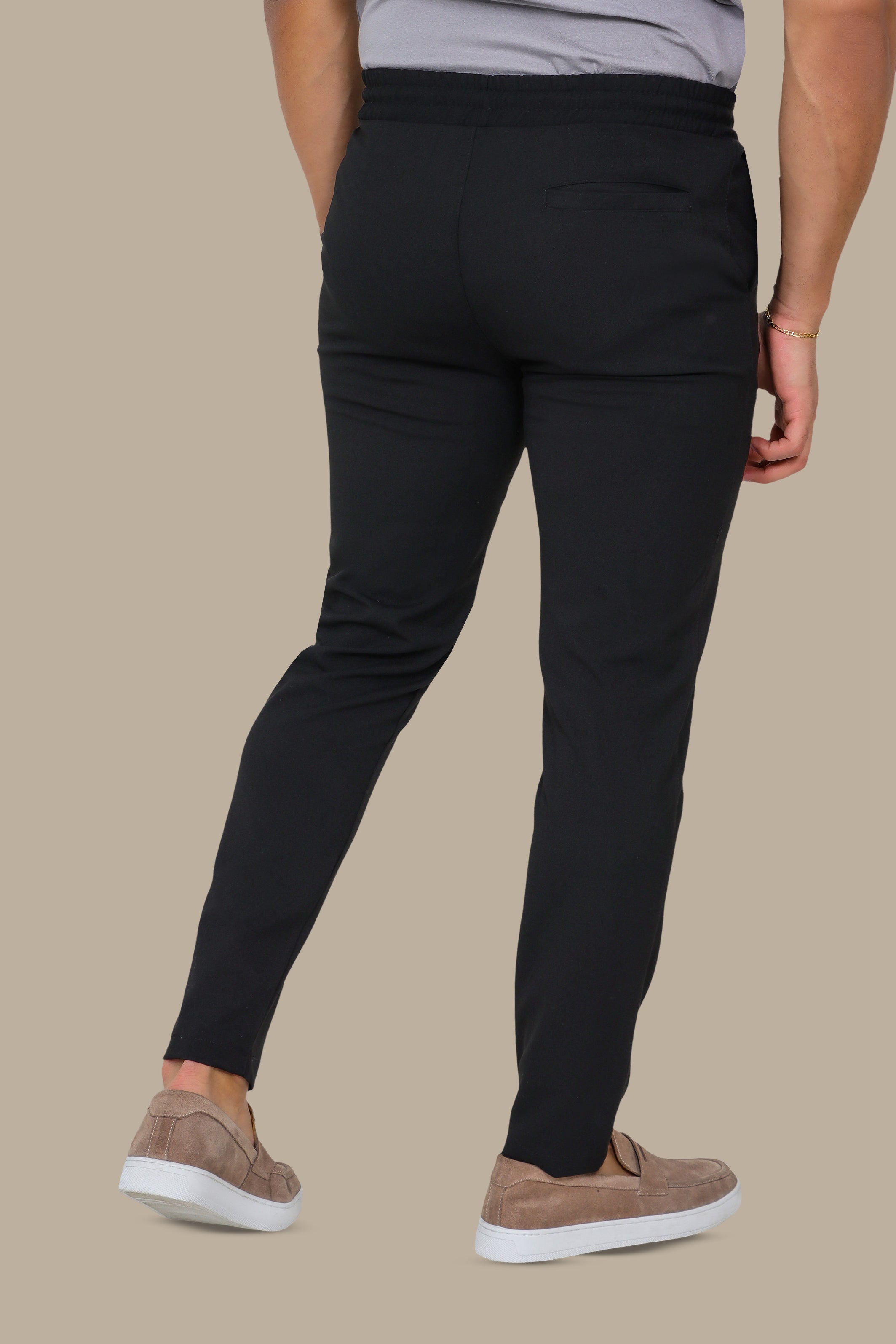 Navy Slim-Fit Jogger Pants with Elastic Waist