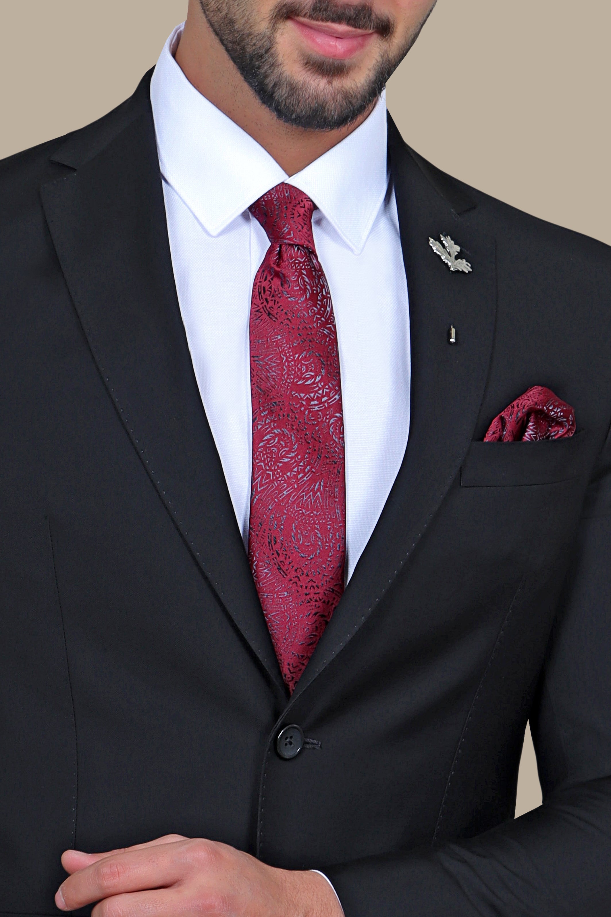 Classic Elegance: The Black Plain Notch Suit