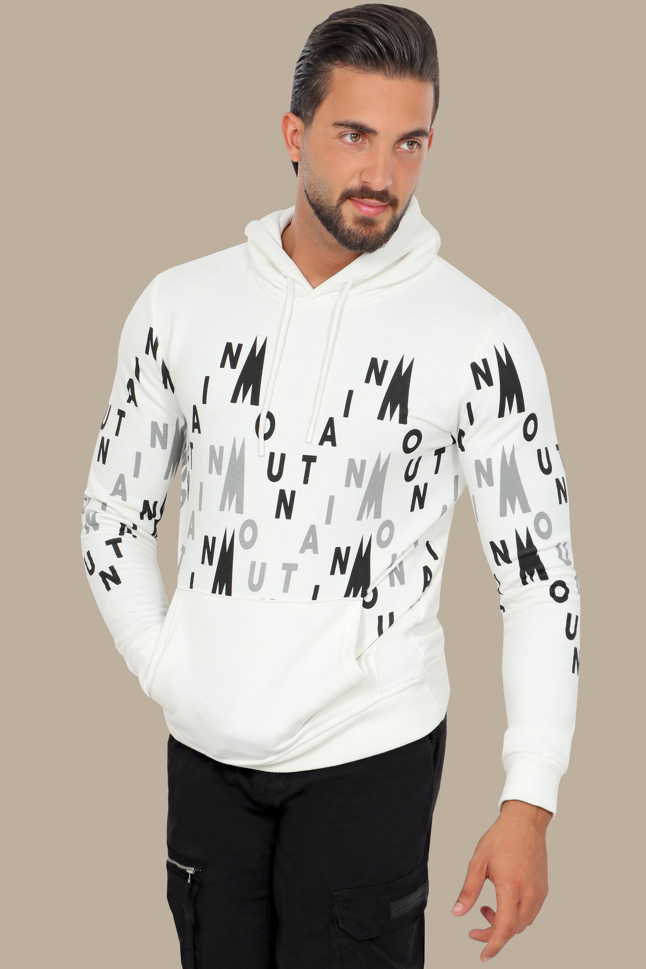 White  Hooded Mountain Sweatshirt