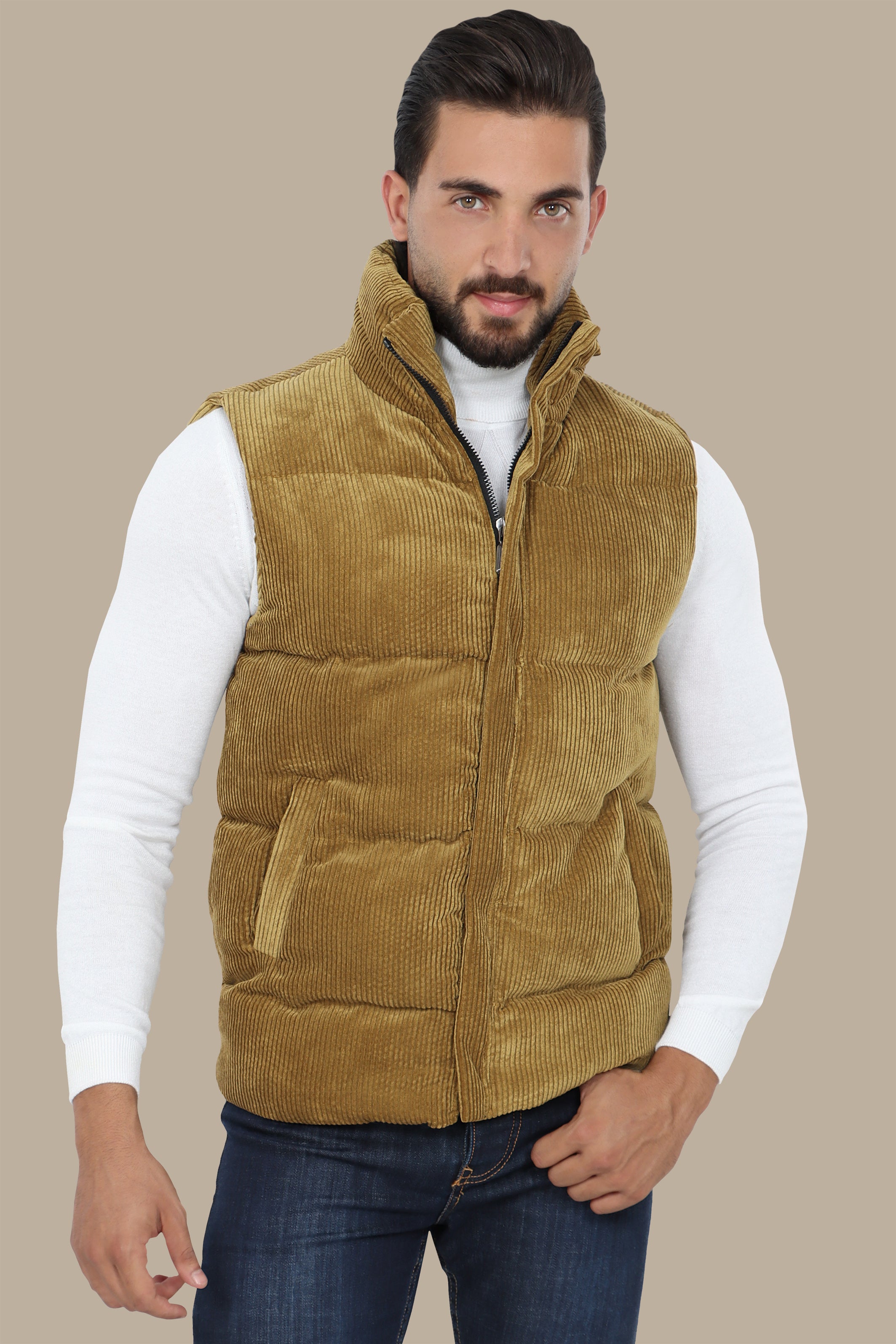 Khaki Corduroy Vest