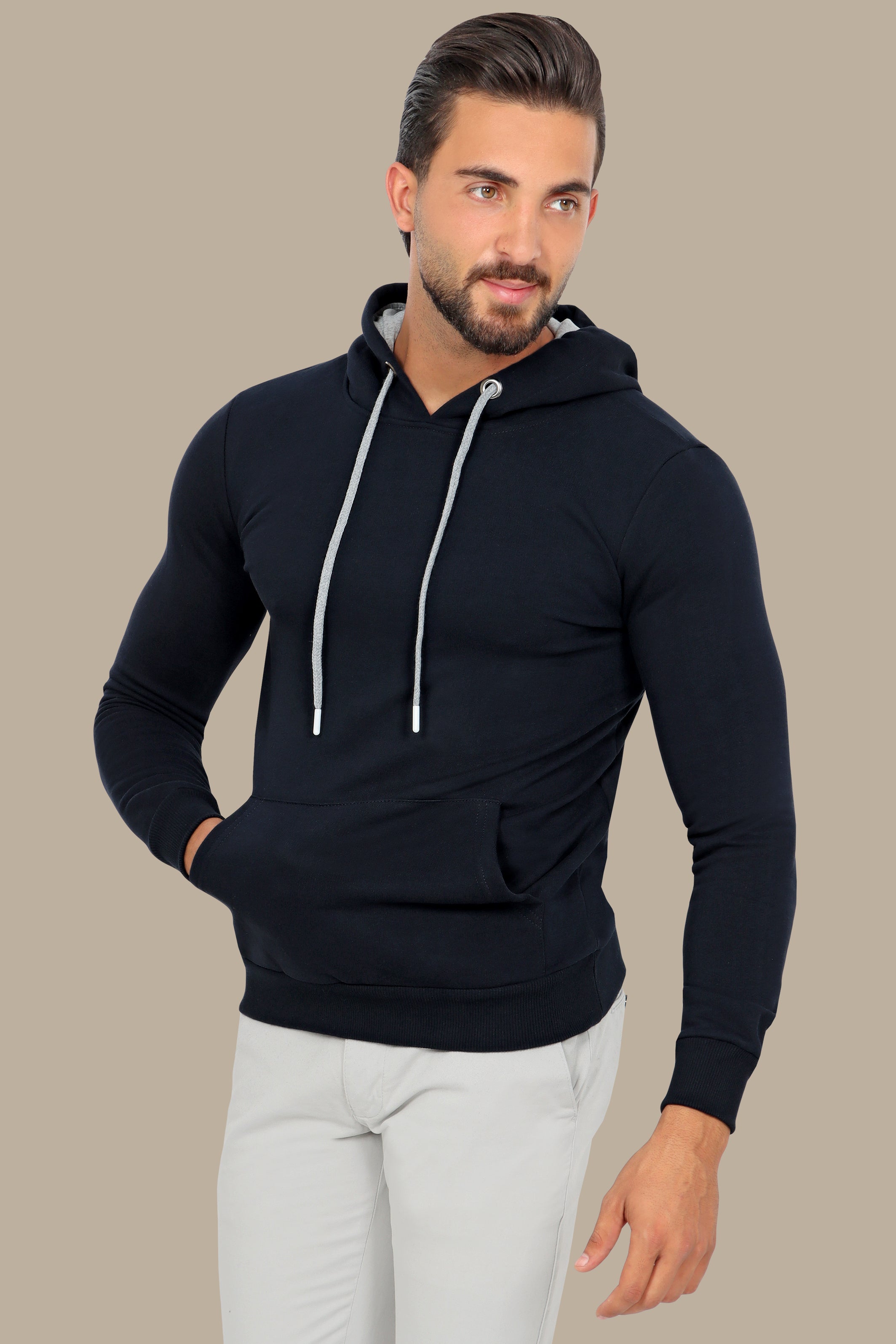 Nautical Ease: Navy Basic Hoodie for Casual Comfort