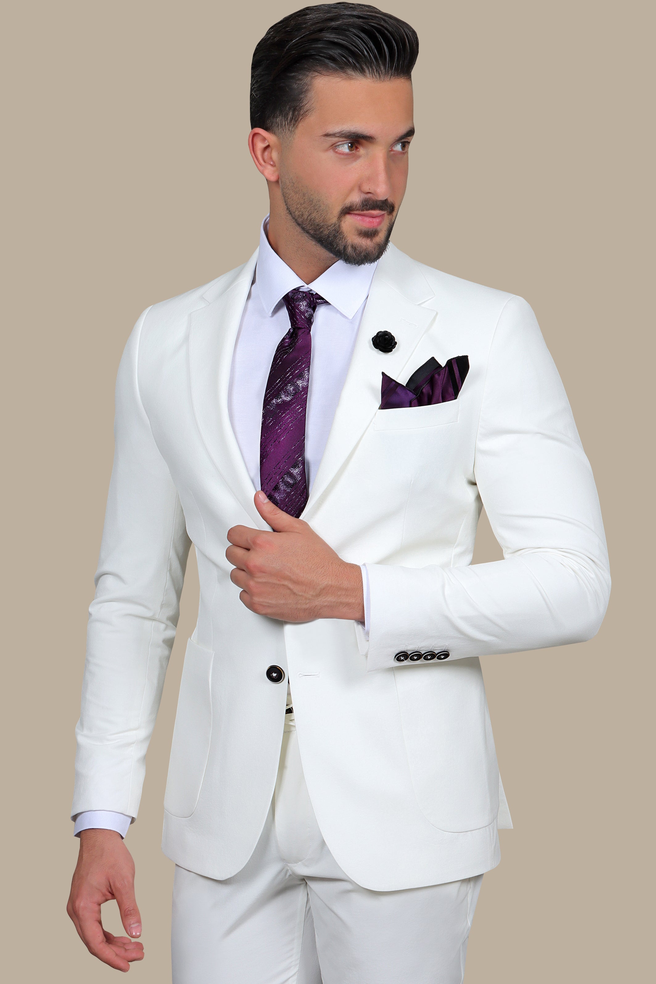 White Canvas: The Plain Patch Pocket Travel Suit