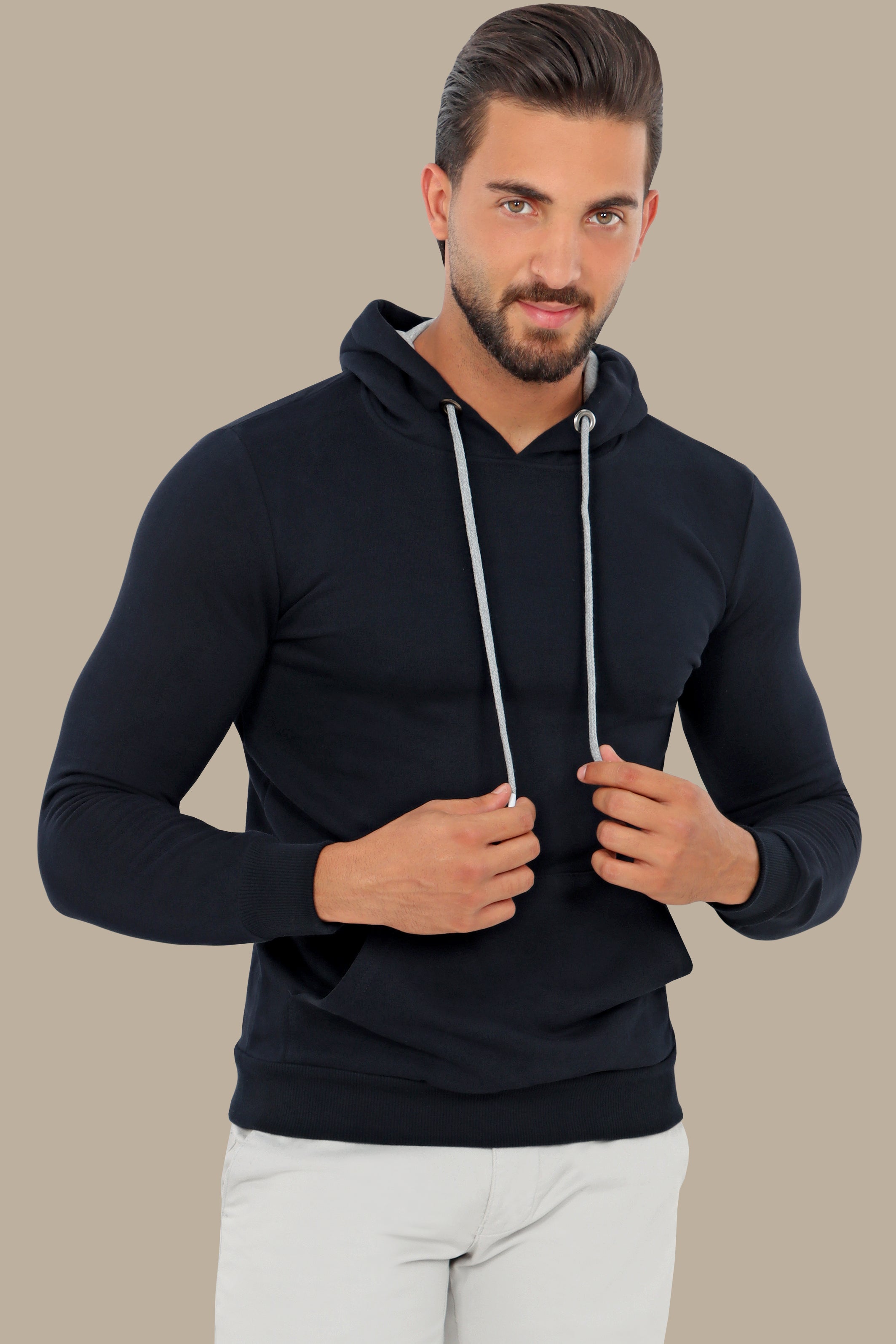 Nautical Ease: Navy Basic Hoodie for Casual Comfort