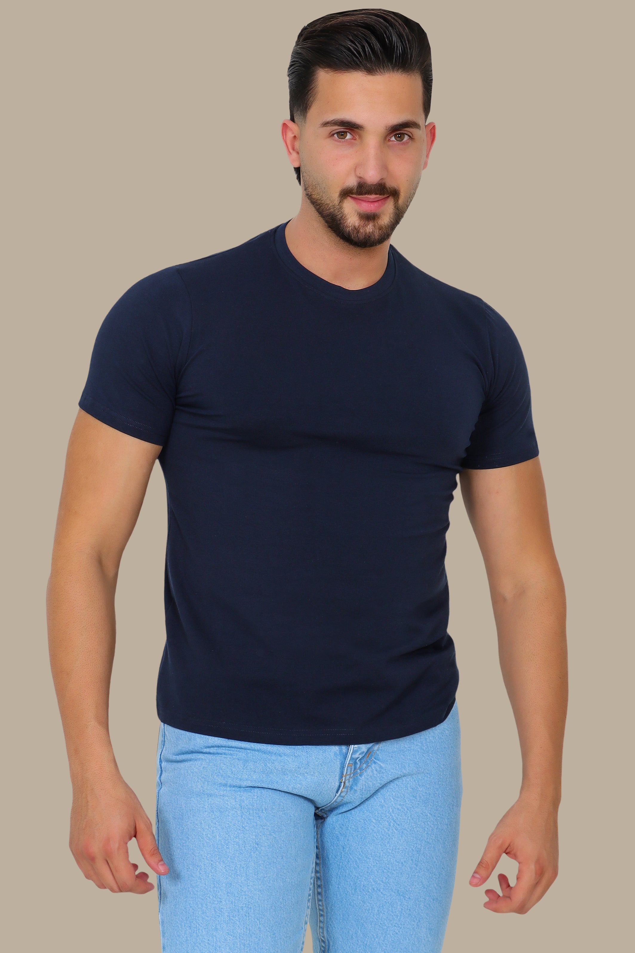 Navy Basic Round Neck T-Shirt