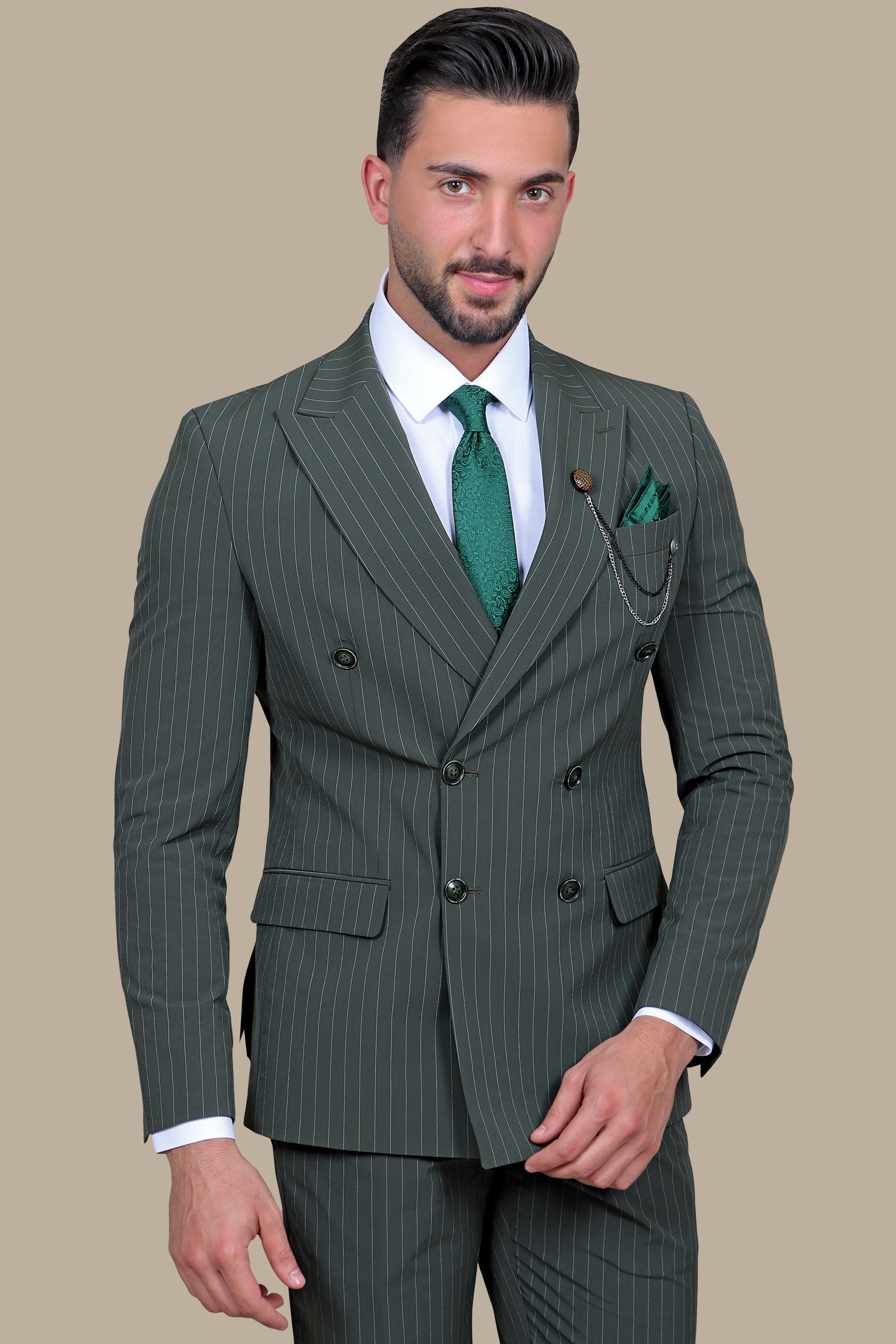 Olive Lines: The Double-Breasted Travel Suit