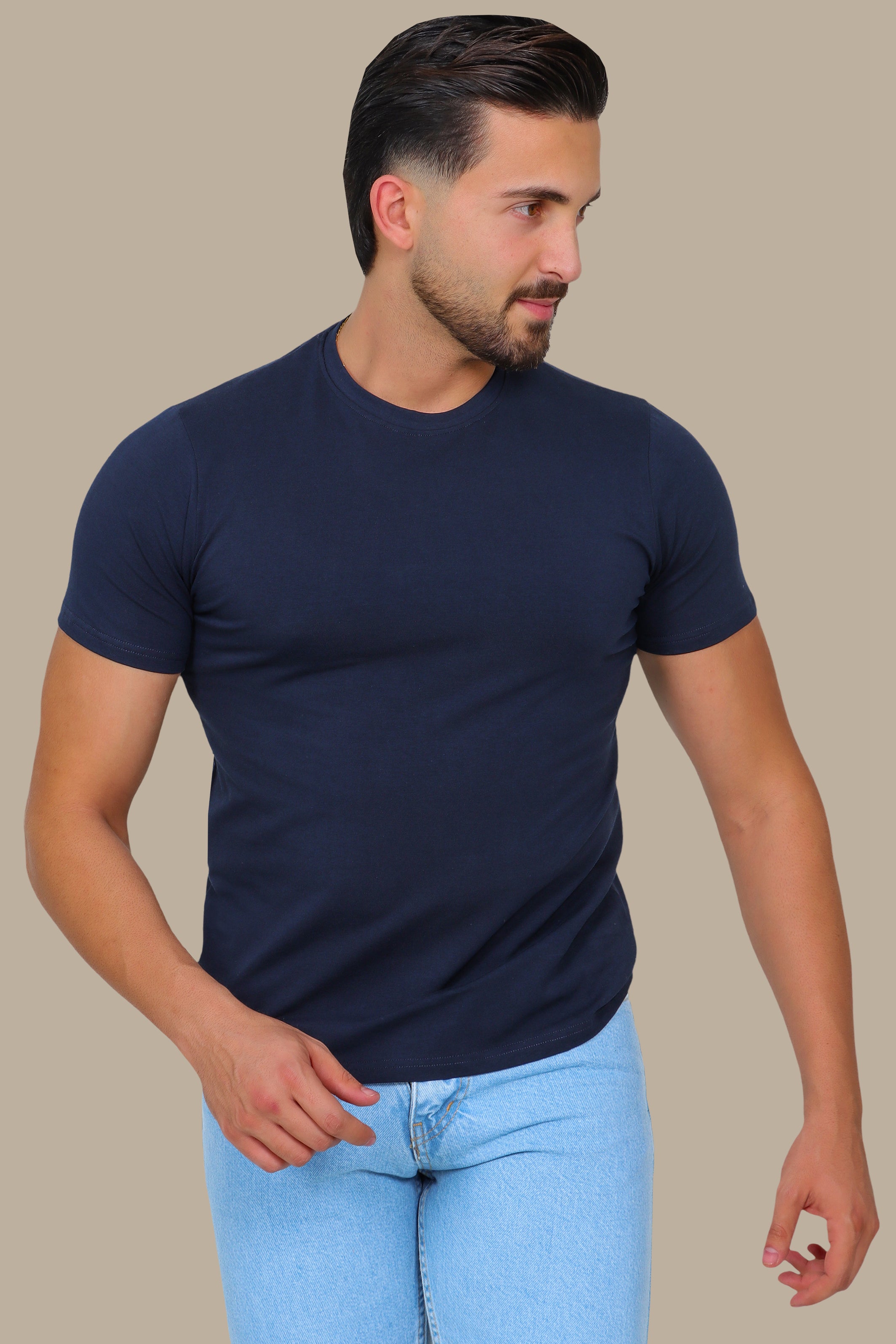 Navy Basic Round Neck T-Shirt