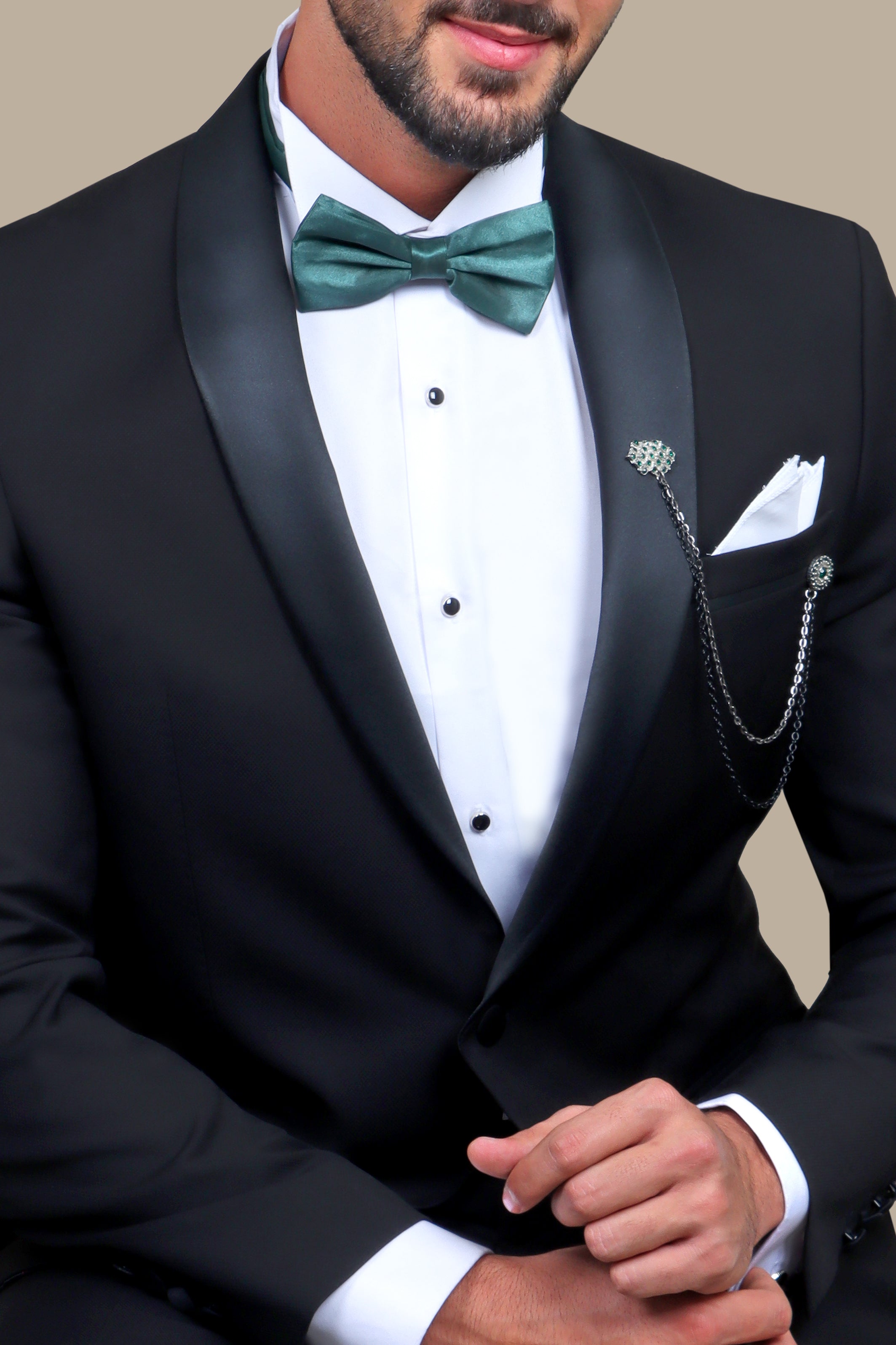 Classic Black Col Chale Tuxedo: Timeless Elegance in Modern Form