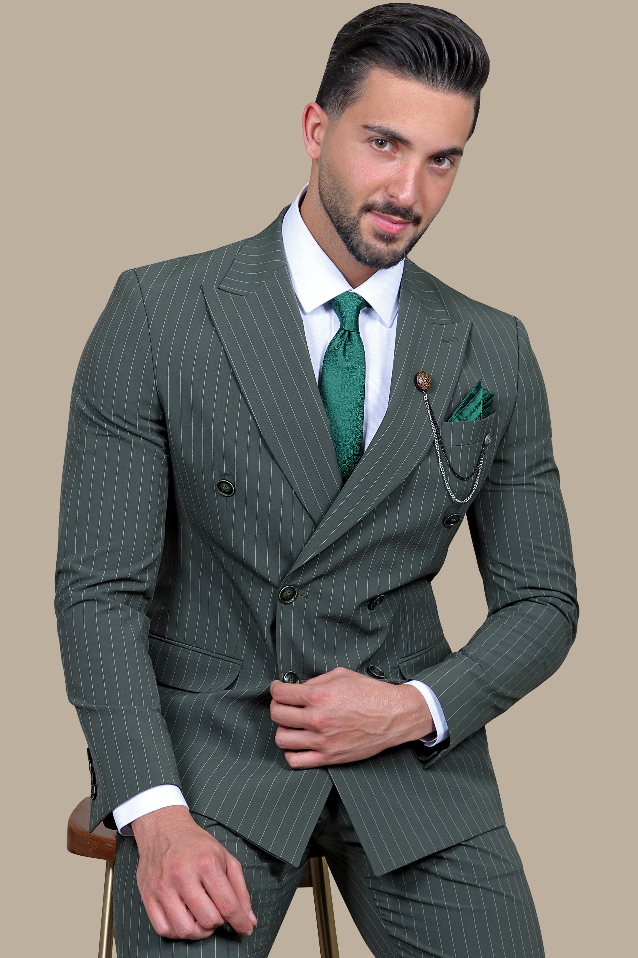 Olive Lines: The Double-Breasted Travel Suit