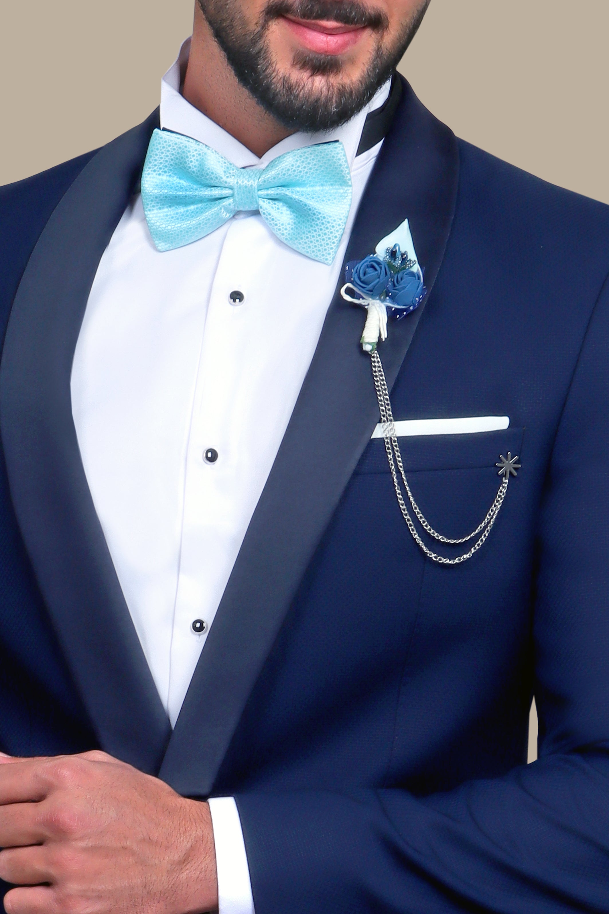 Navy Structured Shawl Collar Tuxedo