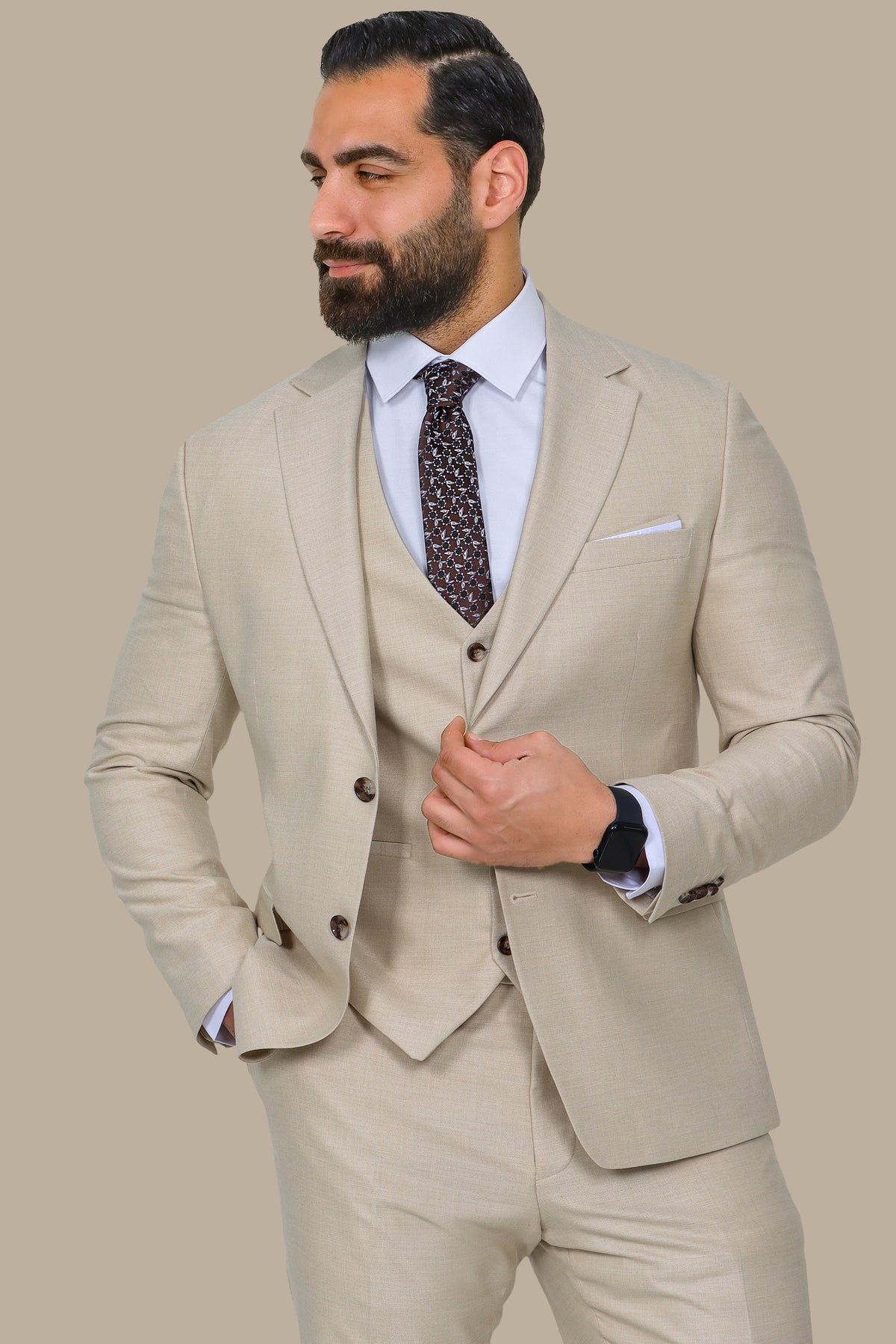 Fila-Fil 3-Piece Suit with Patch Lapel