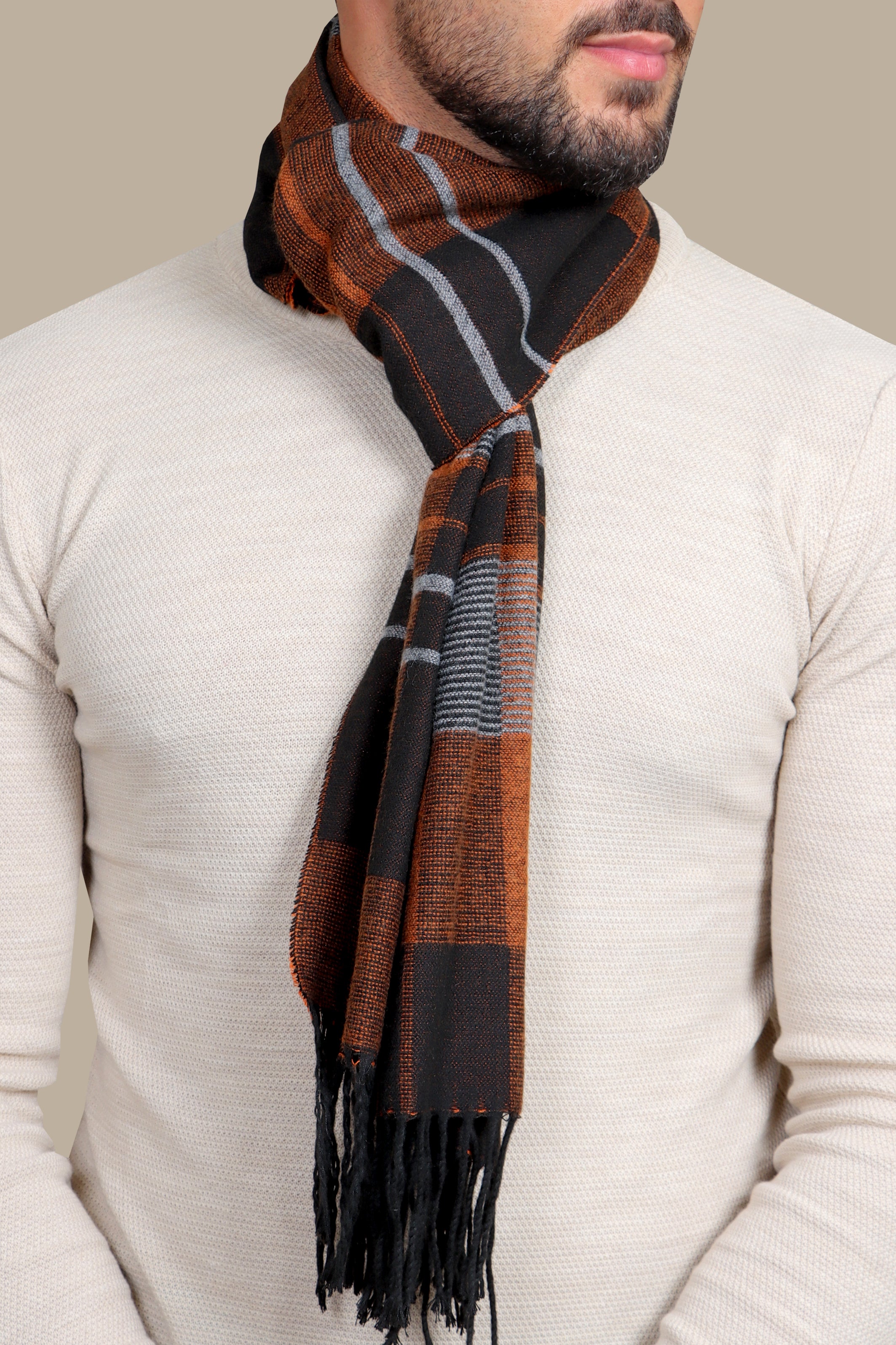 Orange and best sale black scarf